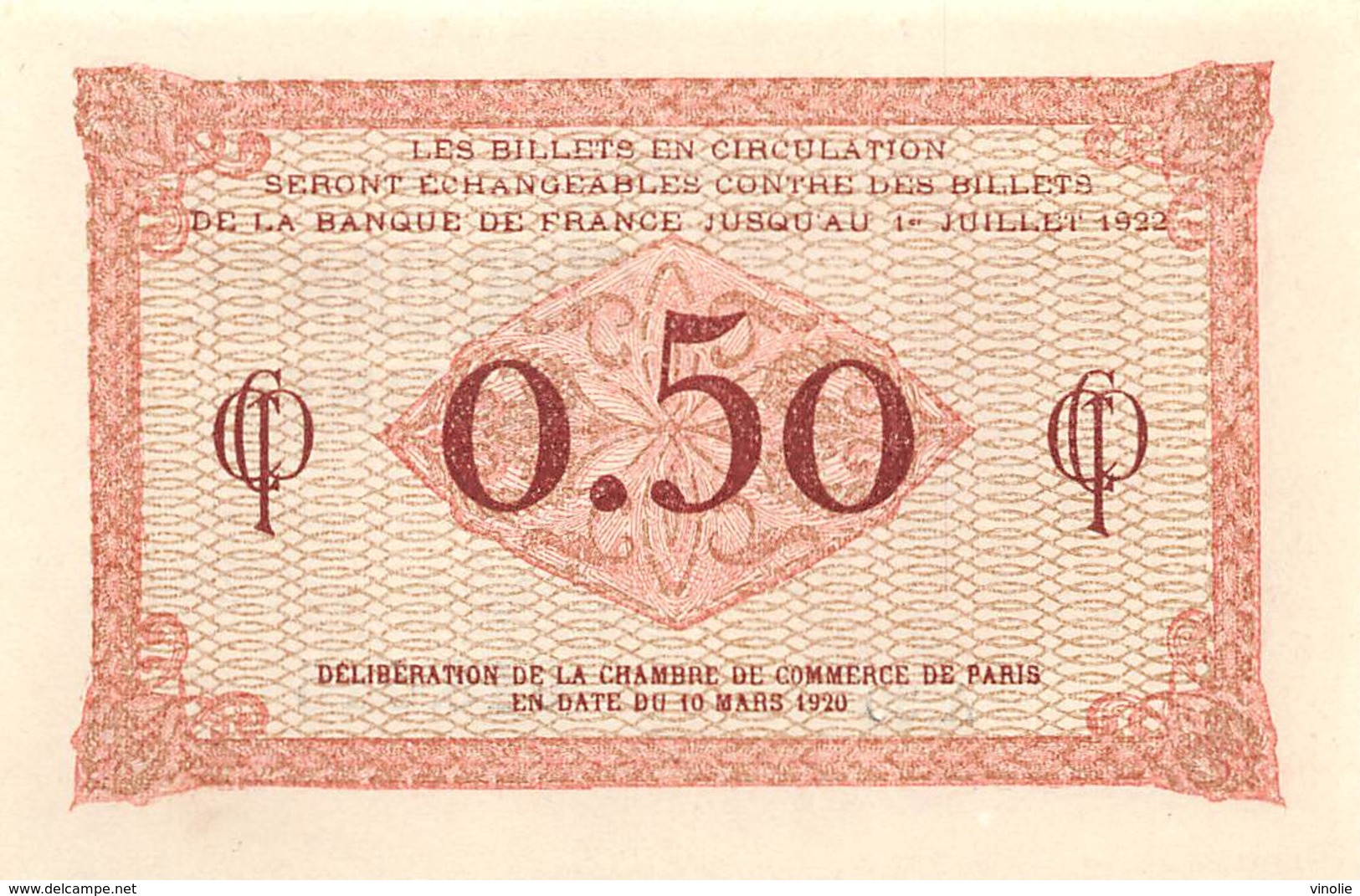 .D.18-2118 : CHAMBRE DE COMMERCE DE PARIS. 50 CENTIMES. - Camera Di Commercio