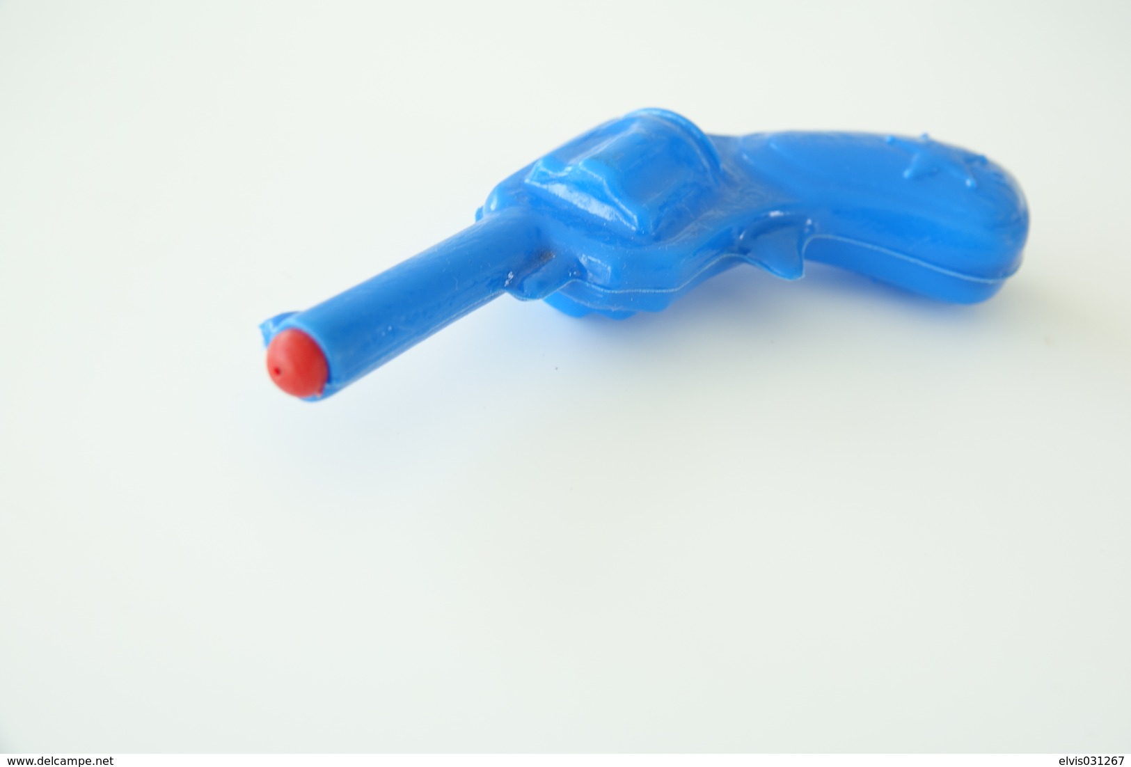 Vintage TOY GUN : PLASTIC REVOLVER BLUE - L=15cm - 1950s - Keywords : Cap - Cork Gun - Rifle - Revolver - Pistol - - Armes Neutralisées