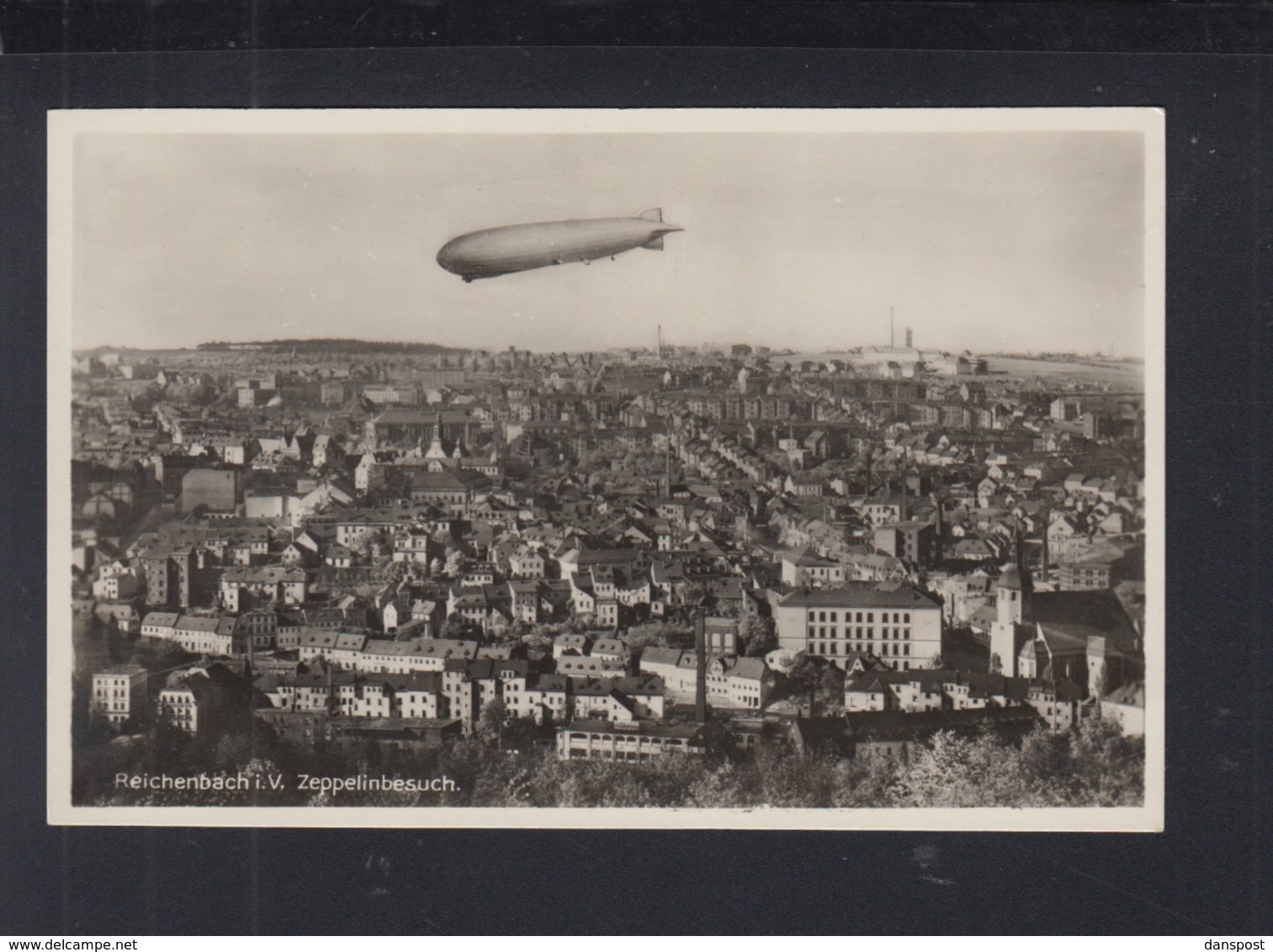 AK Zeppelin Besuch Reichenberg I. V. - Reichenbach I. Vogtl.