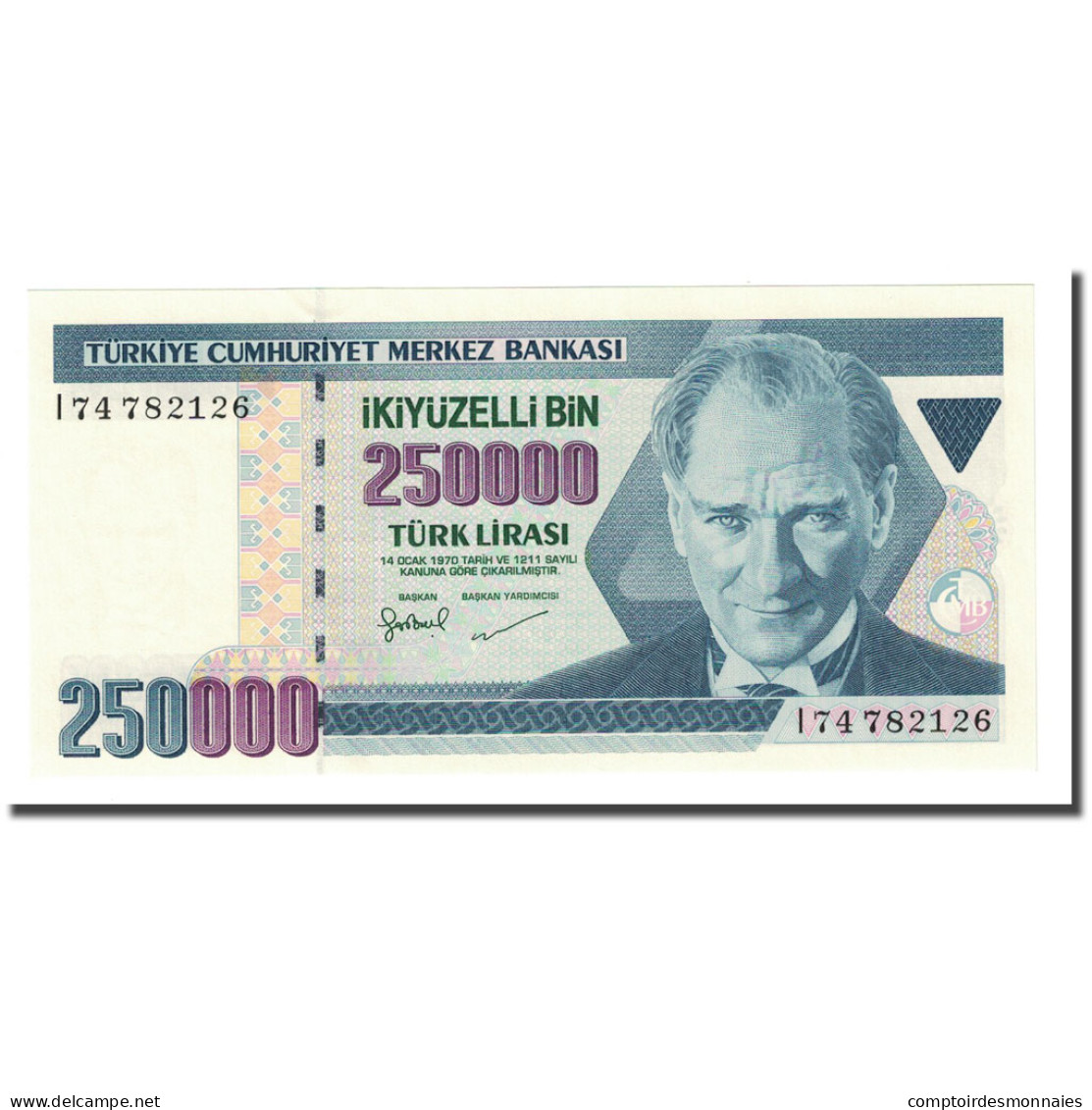 Billet, Turquie, 250,000 Lira, 1988, KM:211, NEUF - Turquie