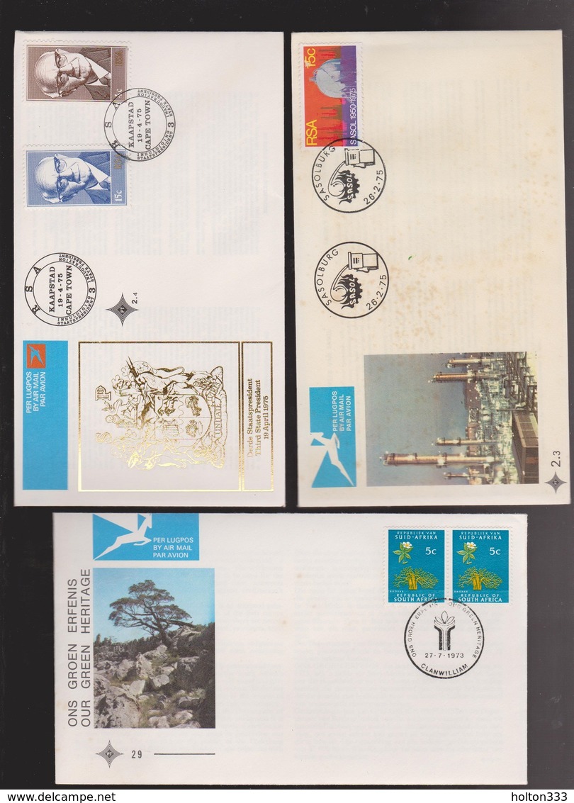 REPUBLIC SOUTH AFRICA 13 FDCs & Event Covers - 1970s - 2 With Toning Spots - FDC