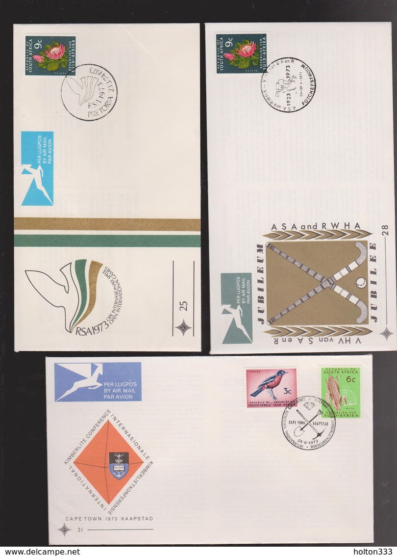 REPUBLIC SOUTH AFRICA 13 FDCs & Event Covers - 1970s - 2 With Toning Spots - FDC