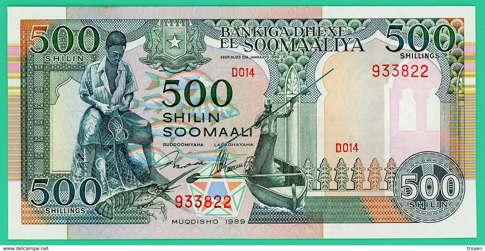 500 Shilin  - Somalie   - 1989 -  N° D014 933822 -  Neuf - - Somalie