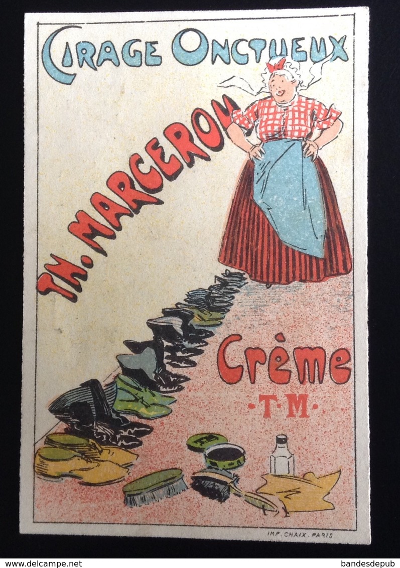 Cirage Marcerou  Joli Chromo Calendrier Illustrateur Le Moel  ? Femme Ménage Paires Chaussures  1899 - Petit Format : ...-1900