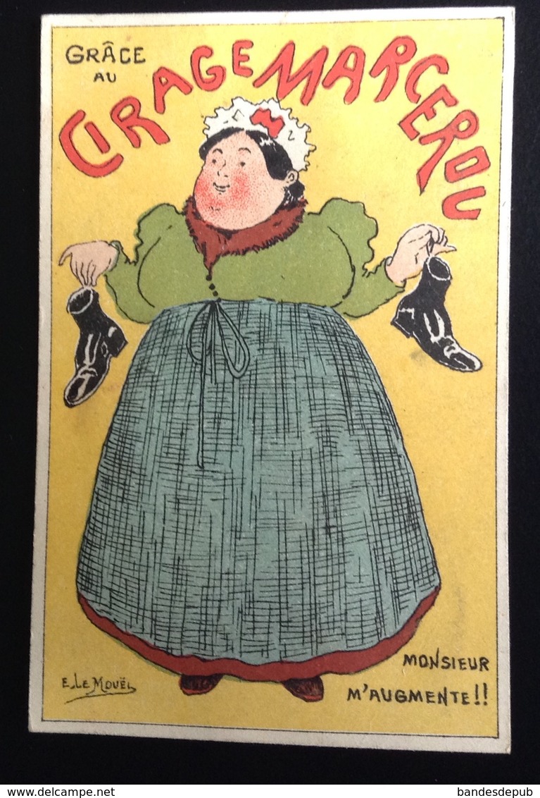 Cirage Marcerou  Joli Chromo Calendrier Illustrateur Le Moel  ? Femme  Chaussures  1898 - Petit Format : ...-1900