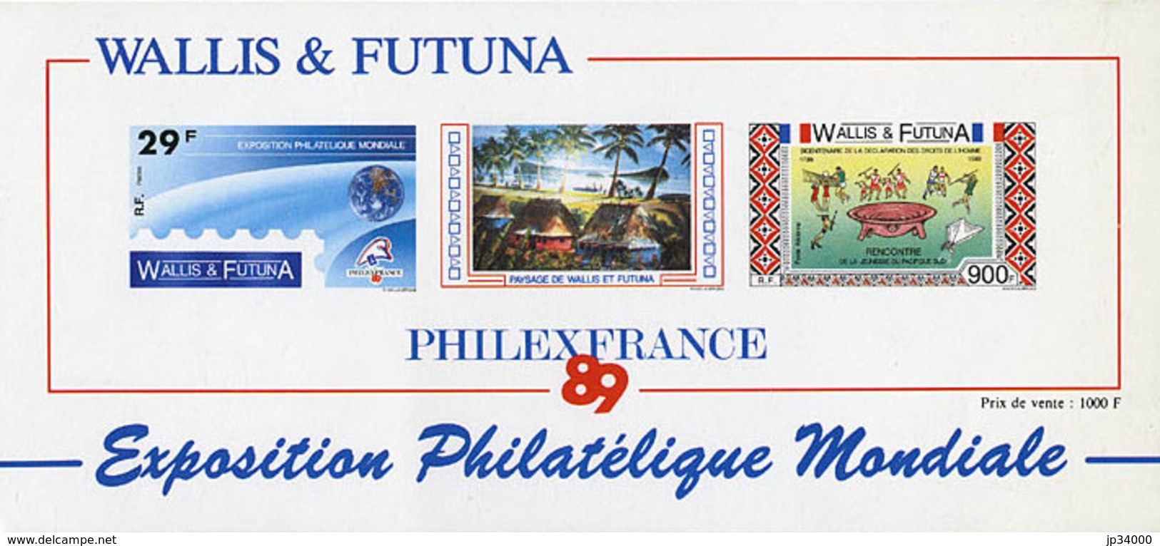 WALLIS ET FUTUNA  Philexfrance 89. Yvert BF 4 ** MNH Bloc Non Dentelé - Autres & Non Classés