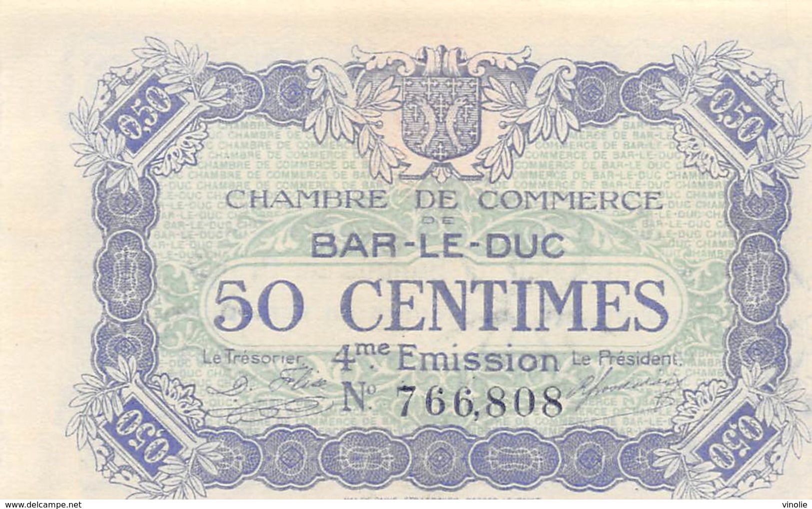 .D.18-2167 : CHAMBRE DU COMMERCE 50 CENTIMES. BAR LE DUC. MEUSE. - Chamber Of Commerce