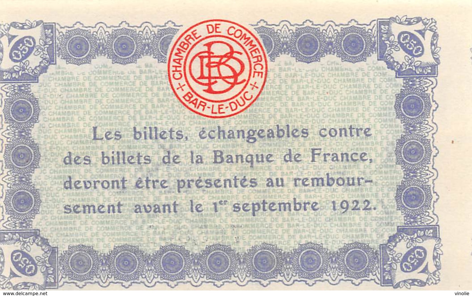 .D.18-2167 : CHAMBRE DU COMMERCE 50 CENTIMES. BAR LE DUC. MEUSE. - Chamber Of Commerce