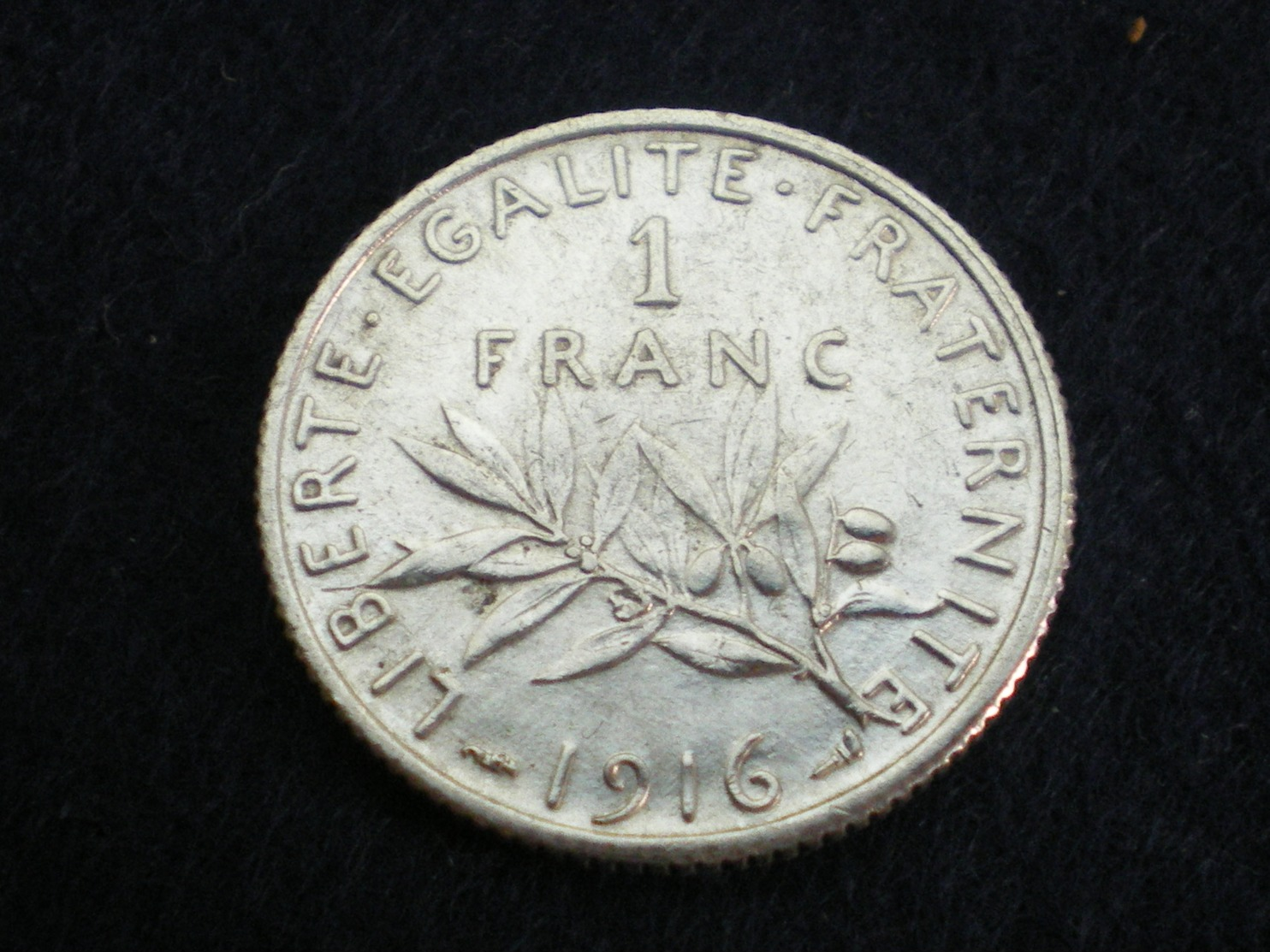 FRANCE 1 FRANC SEMEUSE DE ROTY ARGENT 1916    (  Plbleu1/9  ) - Autres & Non Classés