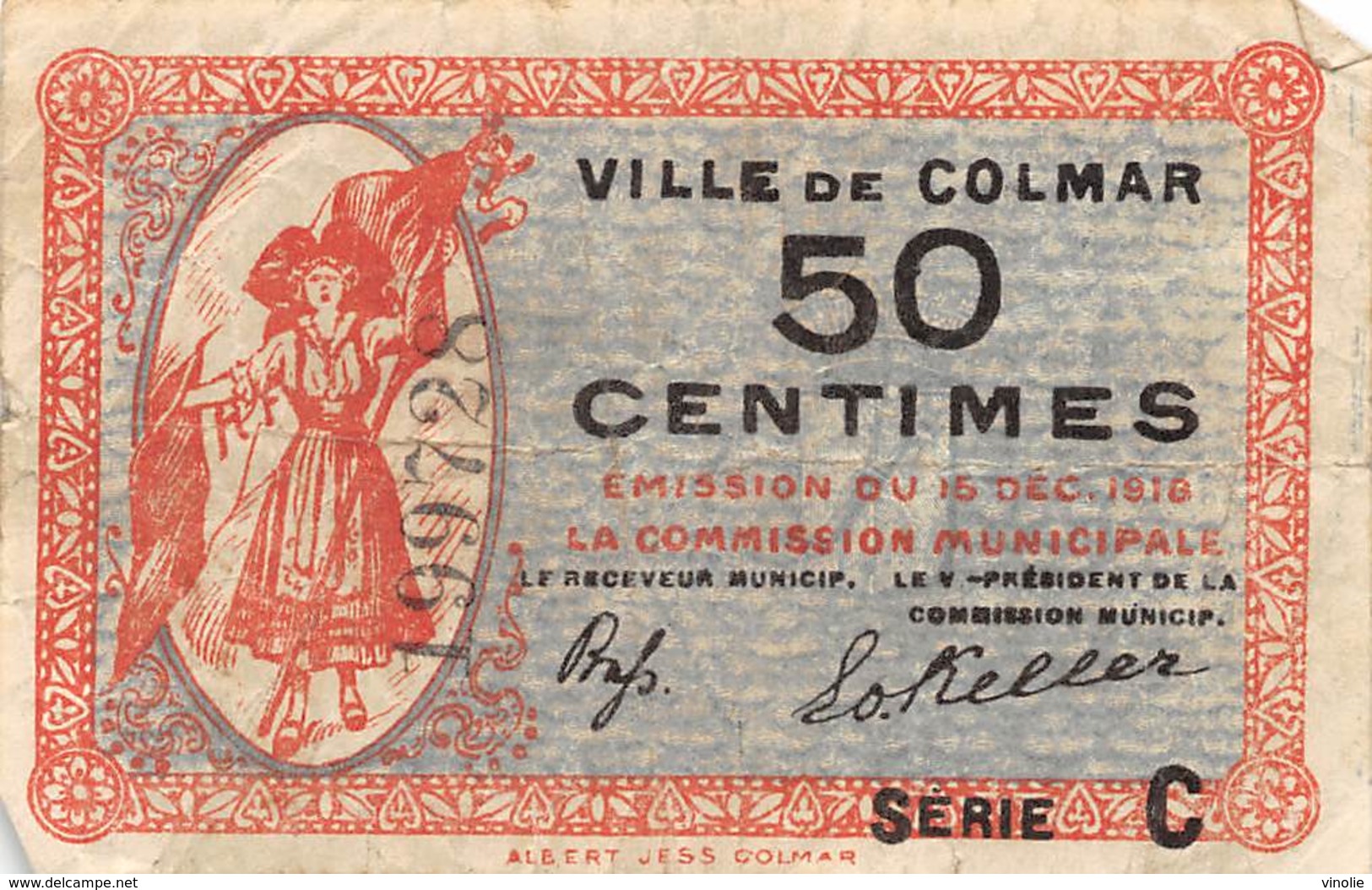 .D.18-2174 : CHAMBRE DU COMMERCE 50 CENTIMES. COLMAR. - Chambre De Commerce