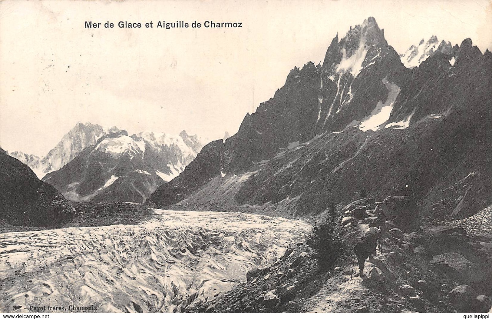 08567 "(AO) MER DE GLACE ET AIGUILLE DE CHARMOZ" ANIMATA.   CART  SPED 1911 - Altri & Non Classificati