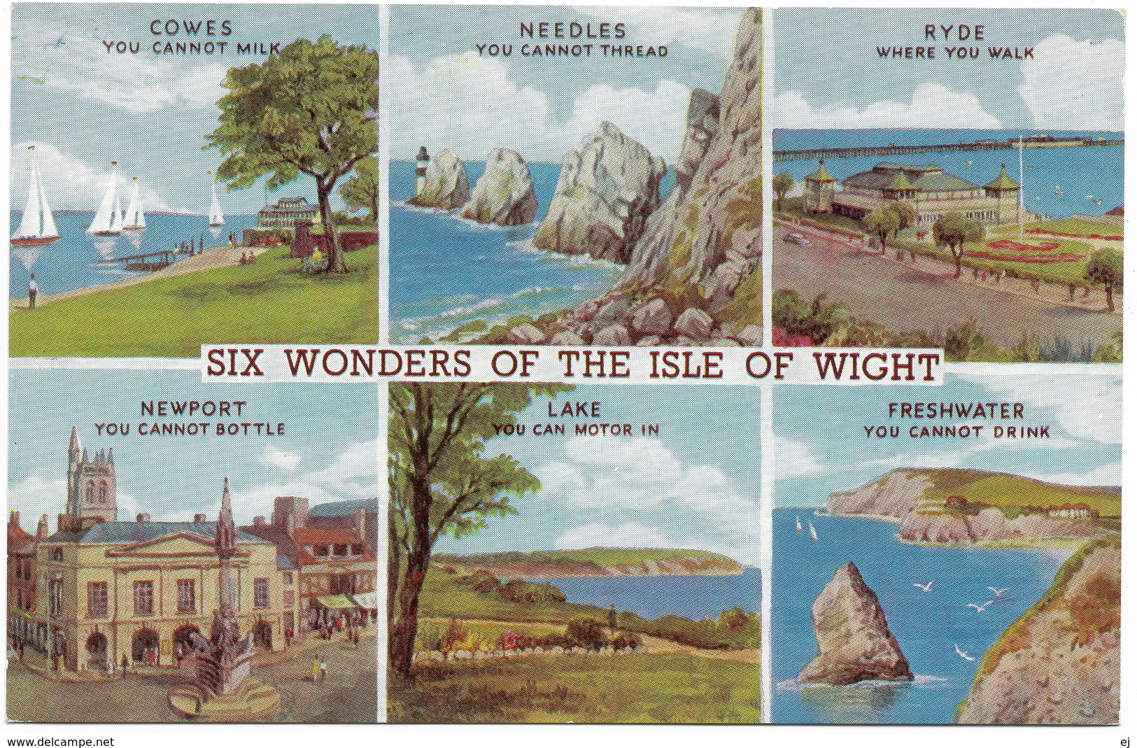 Six Wonders Of The Isle Of Wight - Salmon 4620 - F E Quinton Unused - Zille, Heinrich
