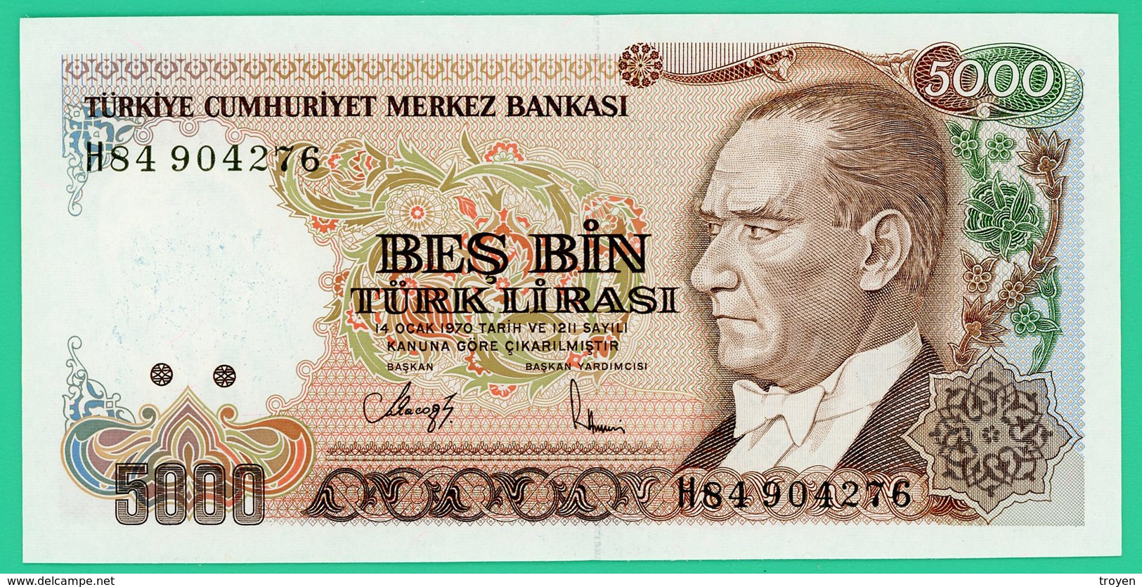 5000 Lira - Turquie - 1970 - N° H4904276 -  Neuf - - Turkey