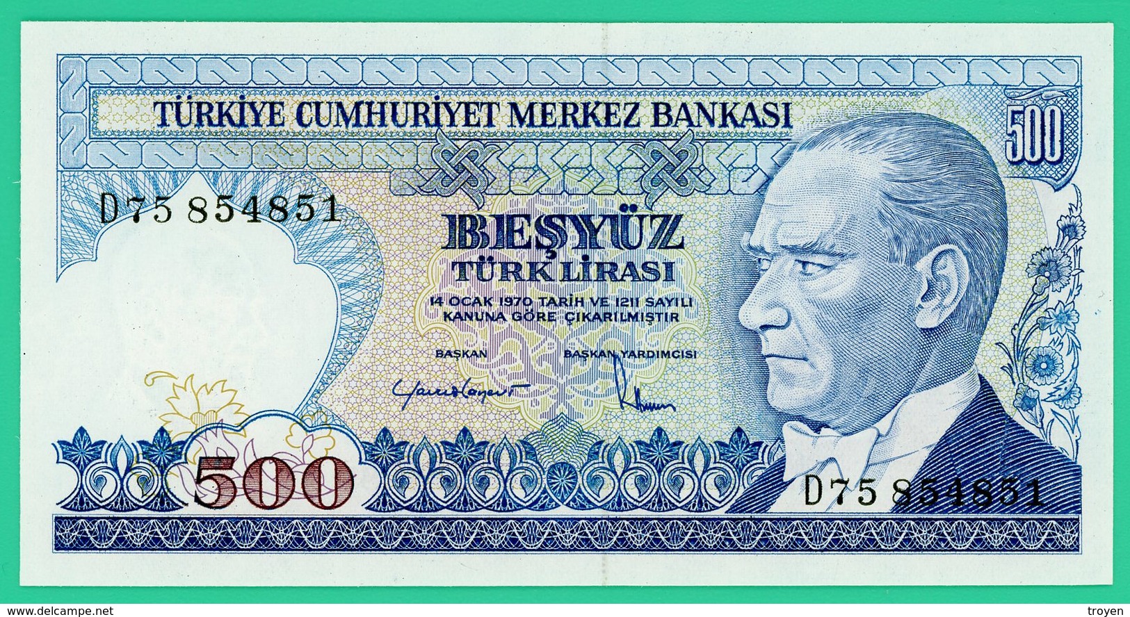 500 Lira - Turquie - 1970 - N° D75854851 -  Neuf - - Turquie