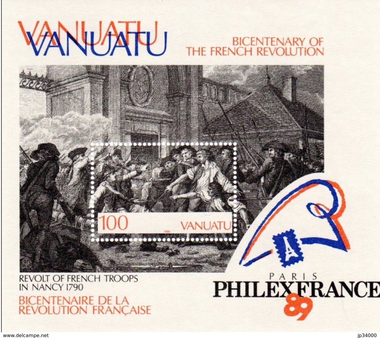 VANUATU Bicentenaire Révolution Française. Yvert BF 12 ** MNH - Revolución Francesa