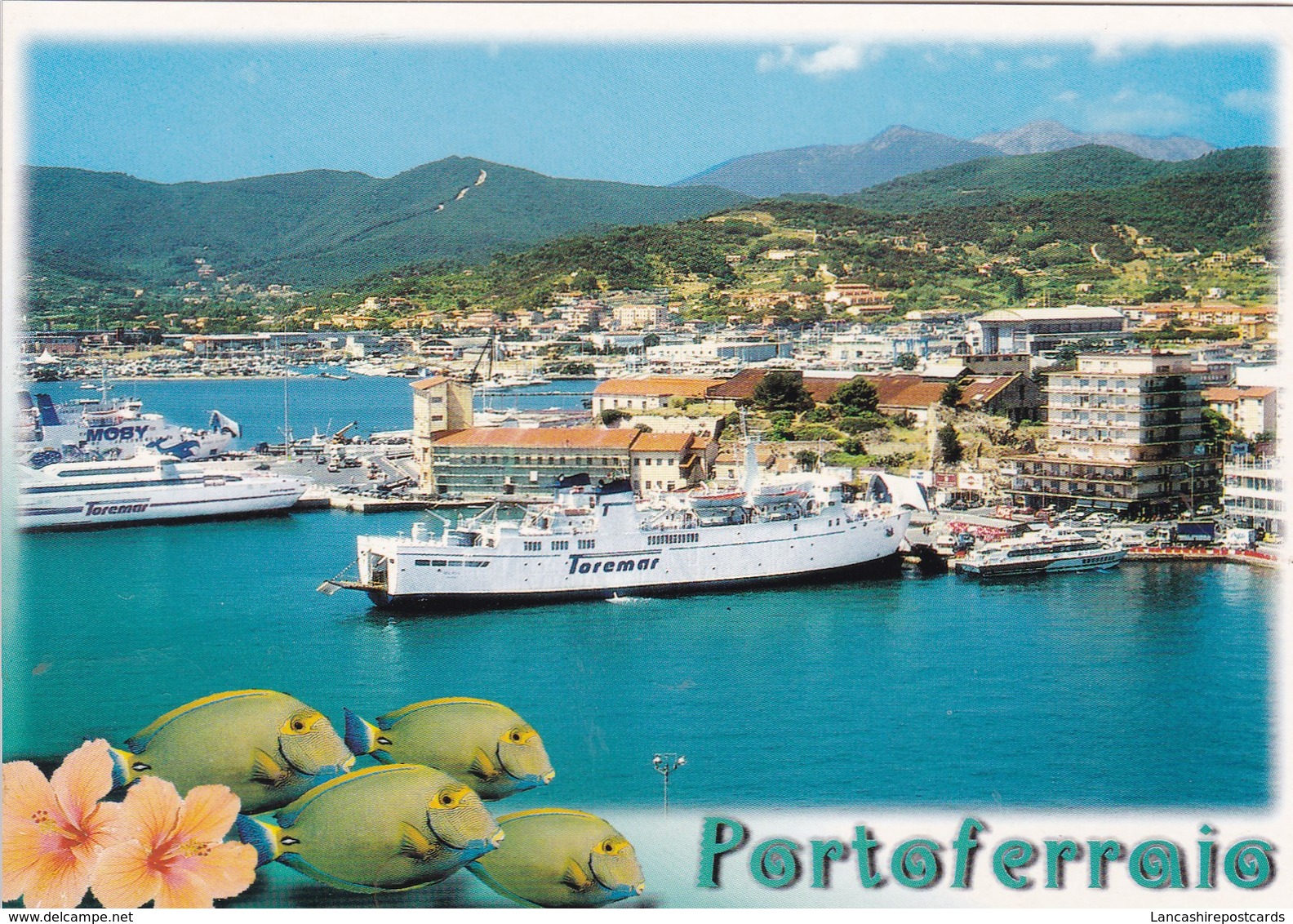 Postcard Toremar Car Ferry At Portoferraio Island Of Elba My Ref  B23148 - Ferries