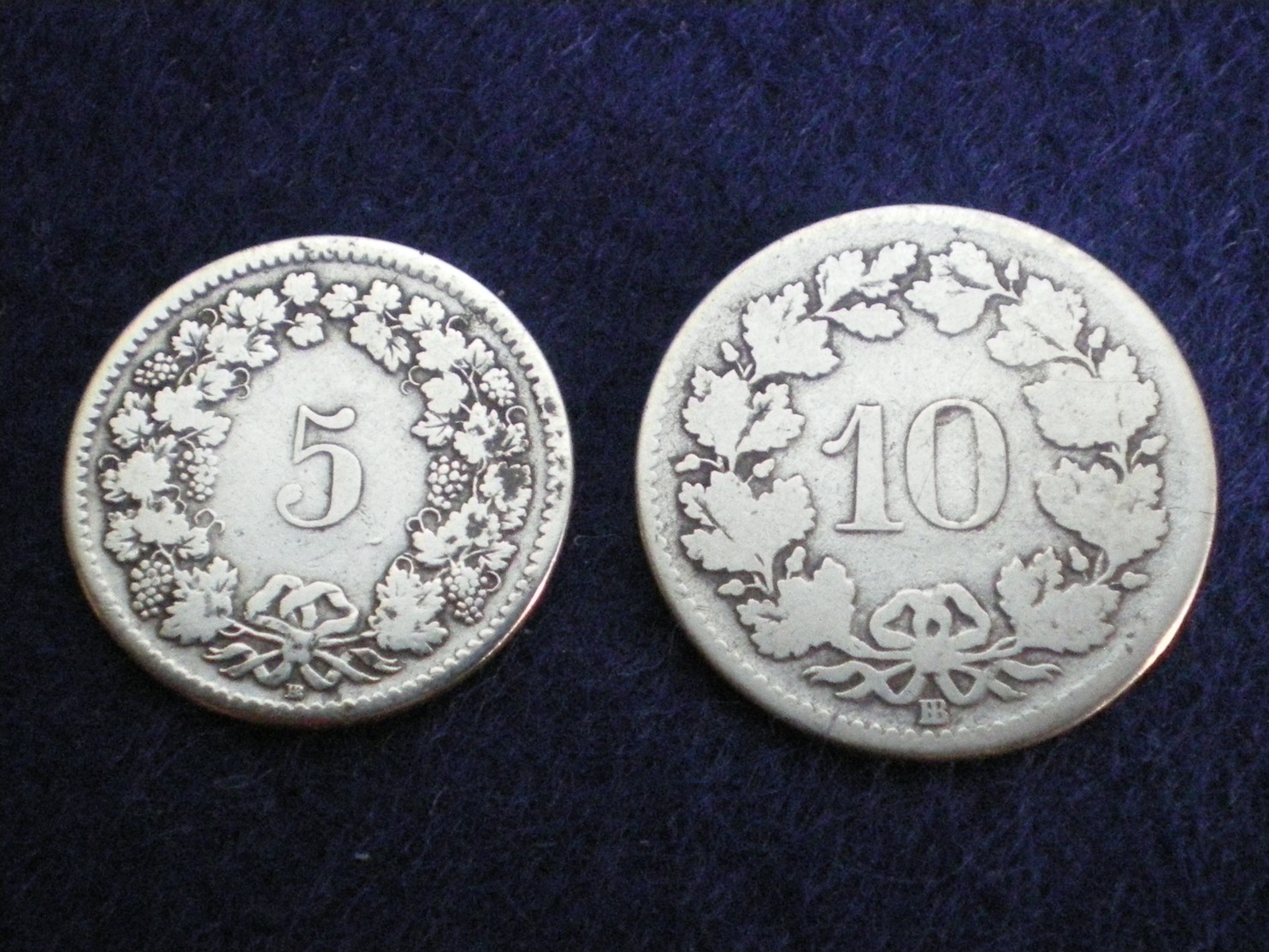 SUIISE RARE DUO  5 ET 10   RAPPEN   BILLON 1850 BB    (  Plbleu1/18  ) - Autres & Non Classés