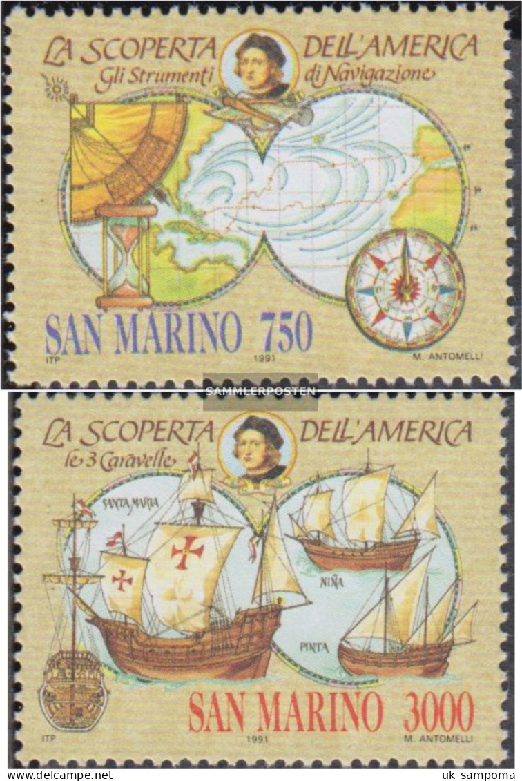 San Marino 1472-1473 (complete Issue) Unmounted Mint / Never Hinged 1991 Discovery America - Unused Stamps