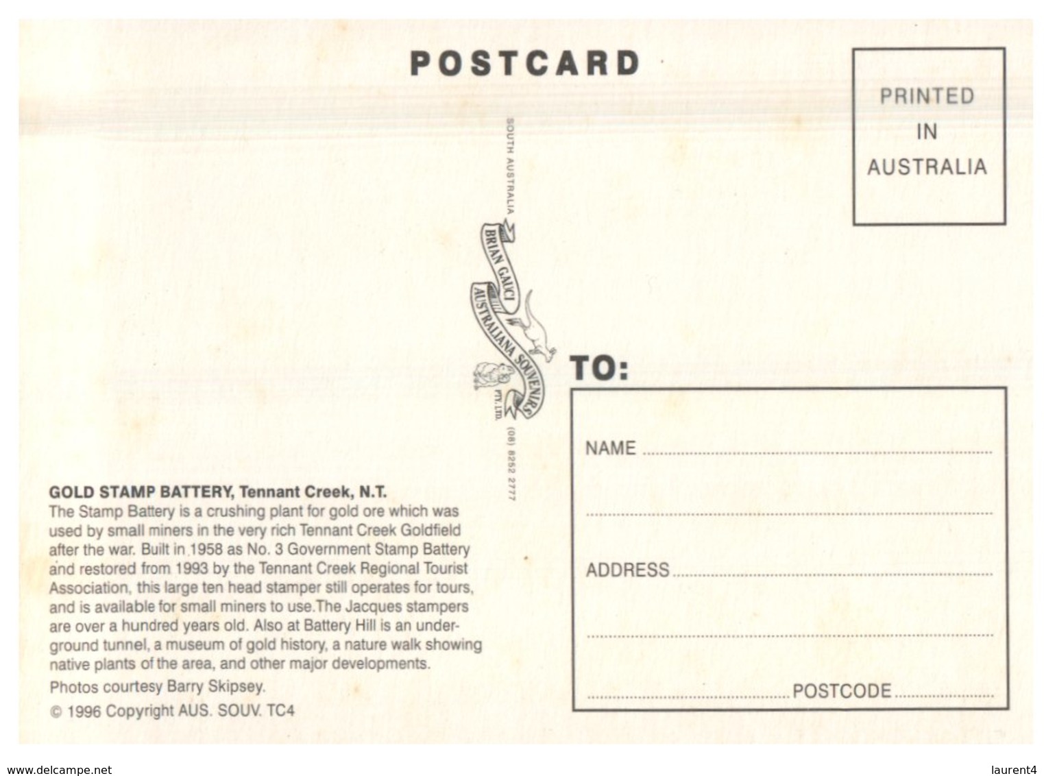 (147) Australia - NT - Tennant Creek Gold Stamp Battery - Unclassified