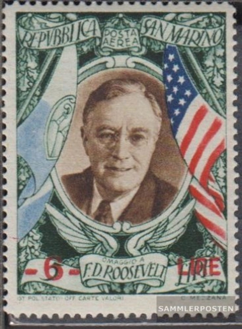 San Marino 375 Postfrisch 1947 Franklin Roosevelt - Aufdruck - Nuovi