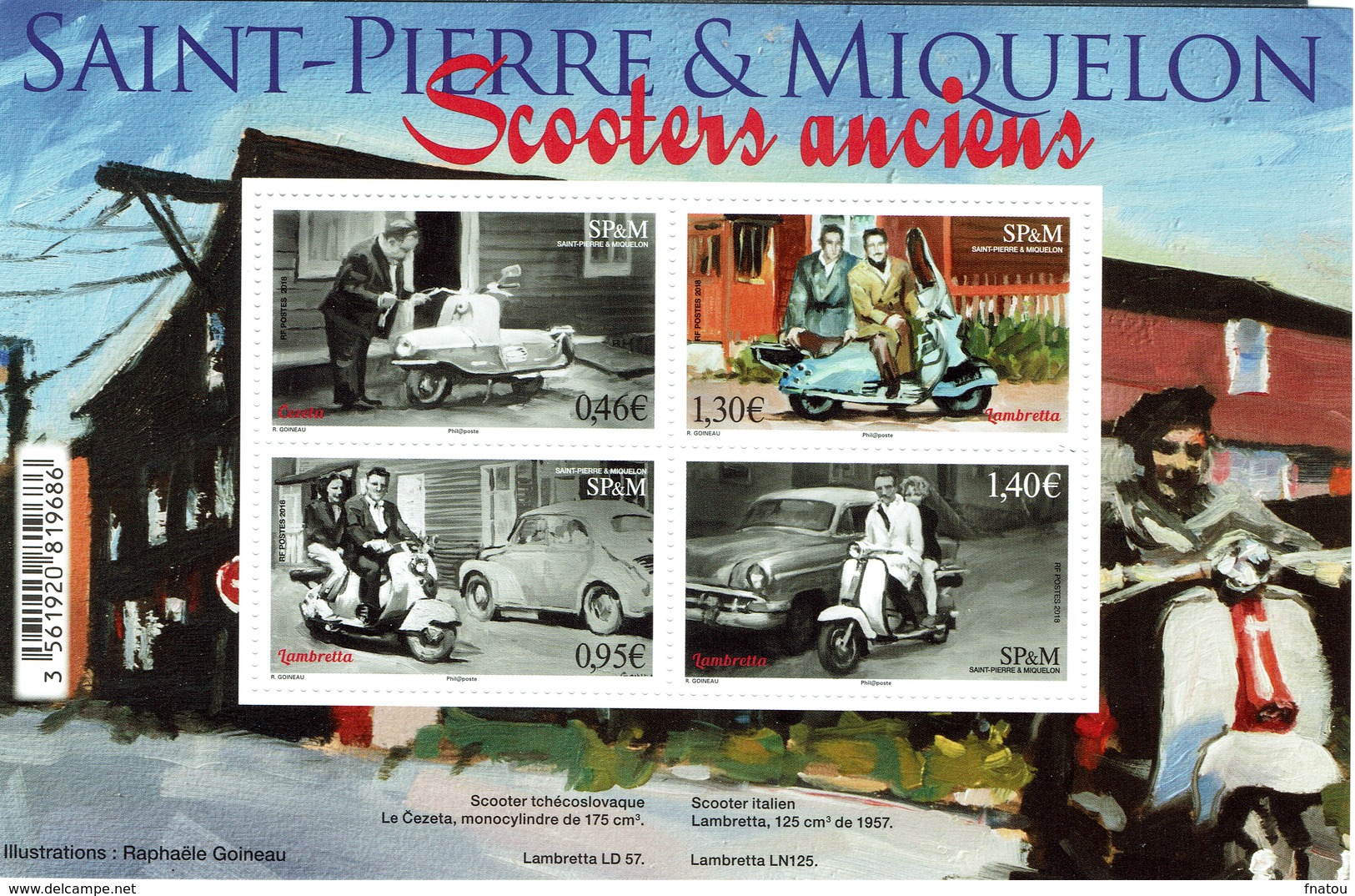 Saint Pierre And Miquelon, Old Motor Scooters, 2018, MNH VF Nice Souvenir Sheet - Unused Stamps
