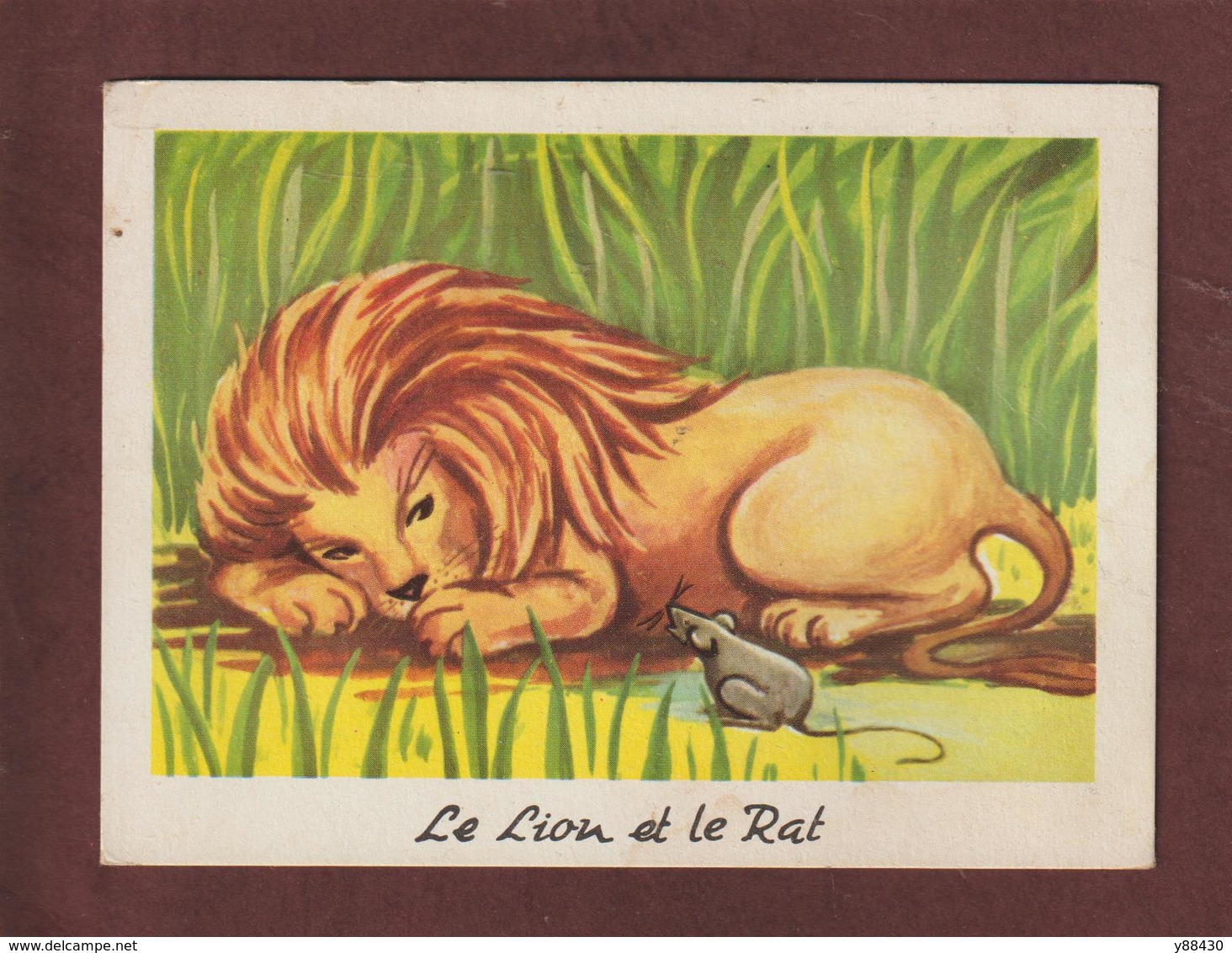 Fiche Cartonnée Volumétrix - LE LION ET LE RAT -  Série Fables - Réf. 1008 - Voir Photos Face & Dos - Collections