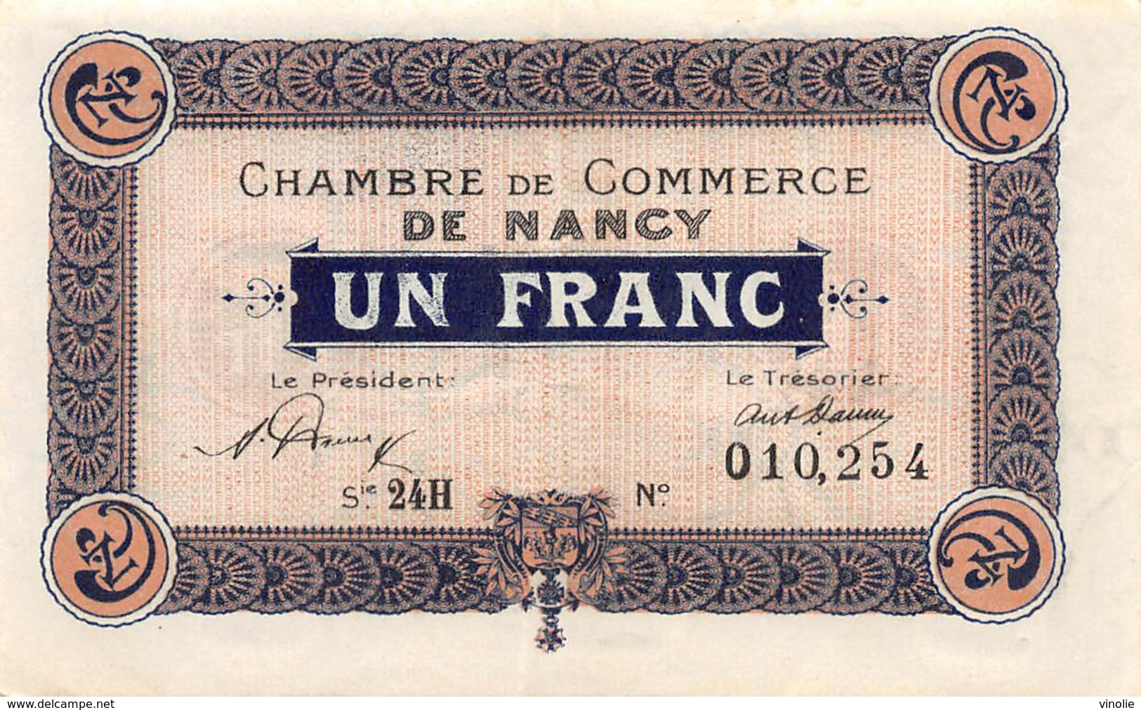 .D.18-2239 : CHAMBRE DU COMMERCE 1 FRANC. NANCY. MEURTHE ET MOSELLE - Handelskammer