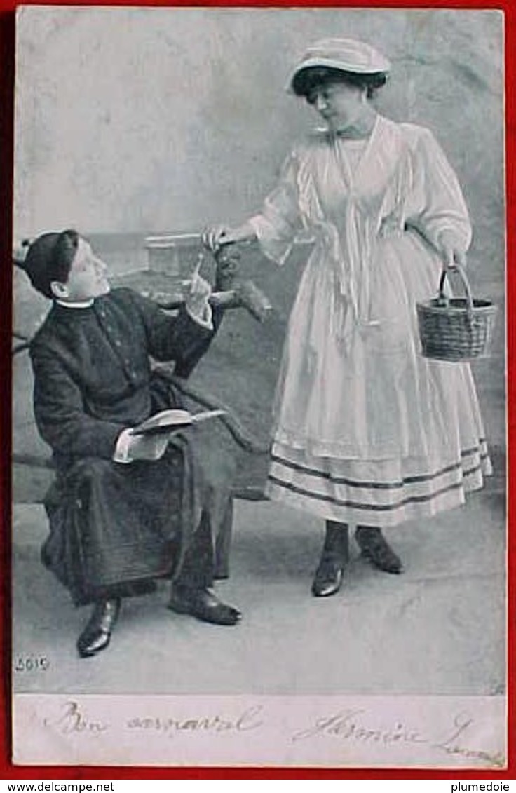 Suite De 3 Cpa JEUNE ABBE Et FEMME TENTATRICE , CURE , PRETRE , SEDUCTION , 1905 ANTI CLERICAL ? ALTEROCCA TERNI - Couples