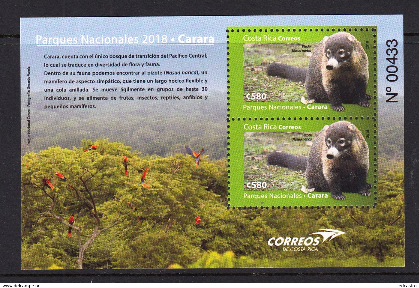 1.- COSTA RICA 2018 NATURAL PARK OF CARARA - Protección Del Medio Ambiente Y Del Clima