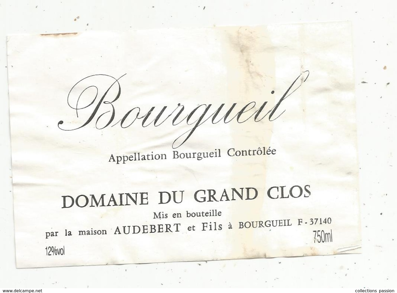 étiquette De Vin   , BOURGUEIL , La Maison Audebert & Fils - Vino Rosso