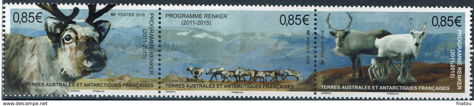 French Antarctic (FSAT), RENKER Program, Reindeer In Kerguelen, 2018, MNH VF - Unused Stamps