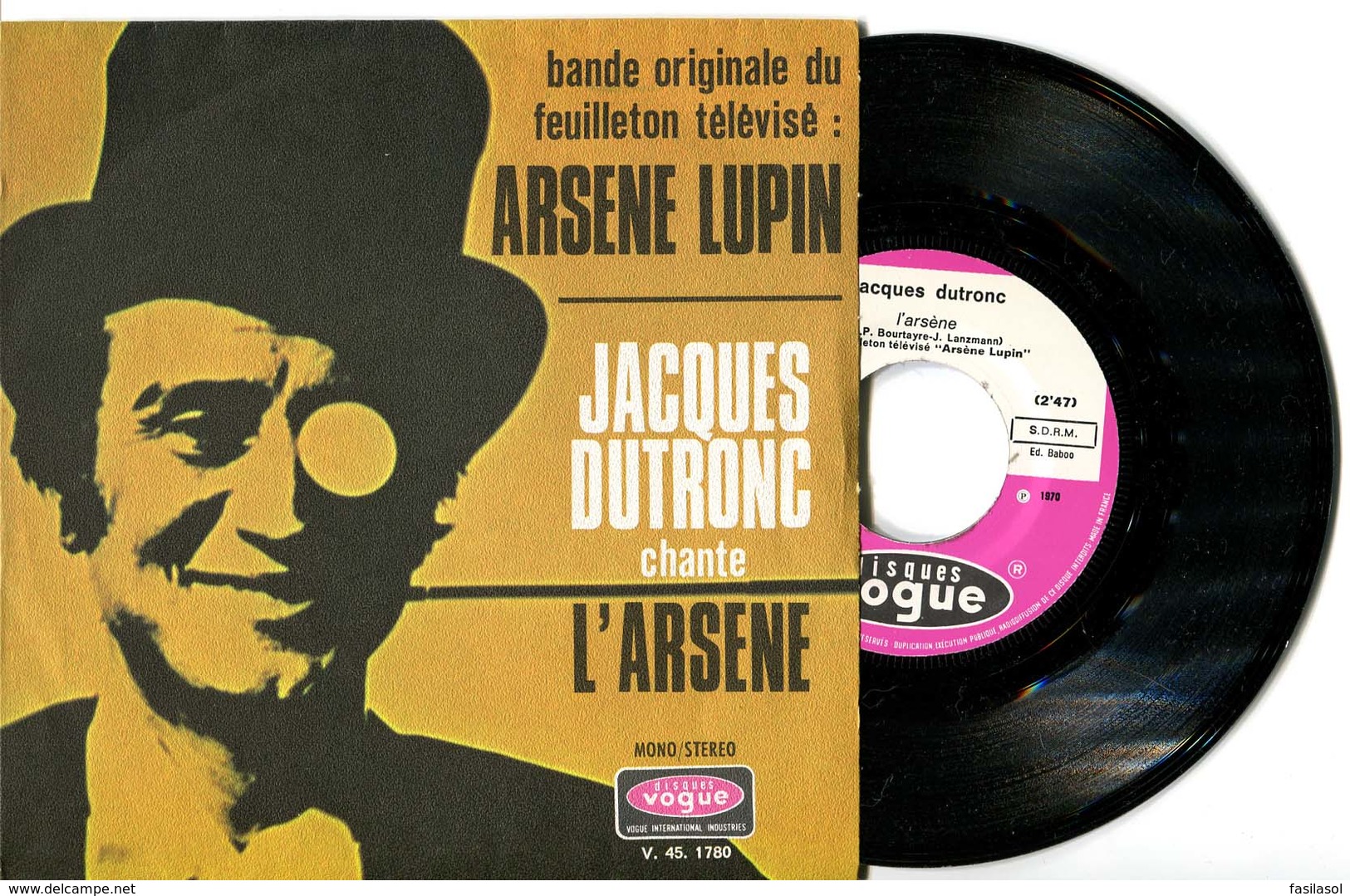 SP 45tours : BO Du Feuilleton Télévisé "ARSENE LUPIN" Par JACQUES DUTRONC (1970) - Musique De Films