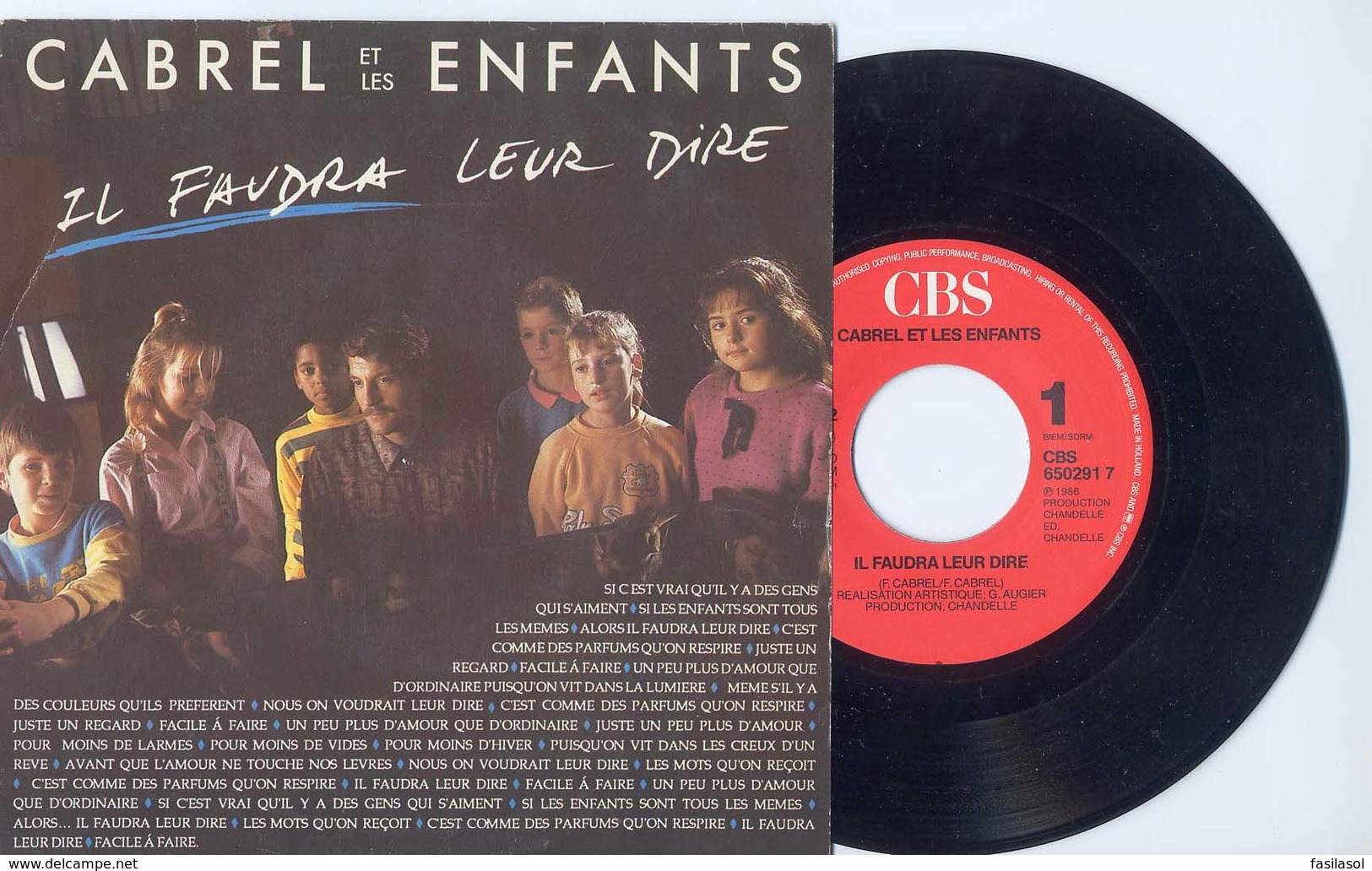 SP 45tours : Francis Cabrel : Il Faudra Leur Dire (1986) - Other - French Music