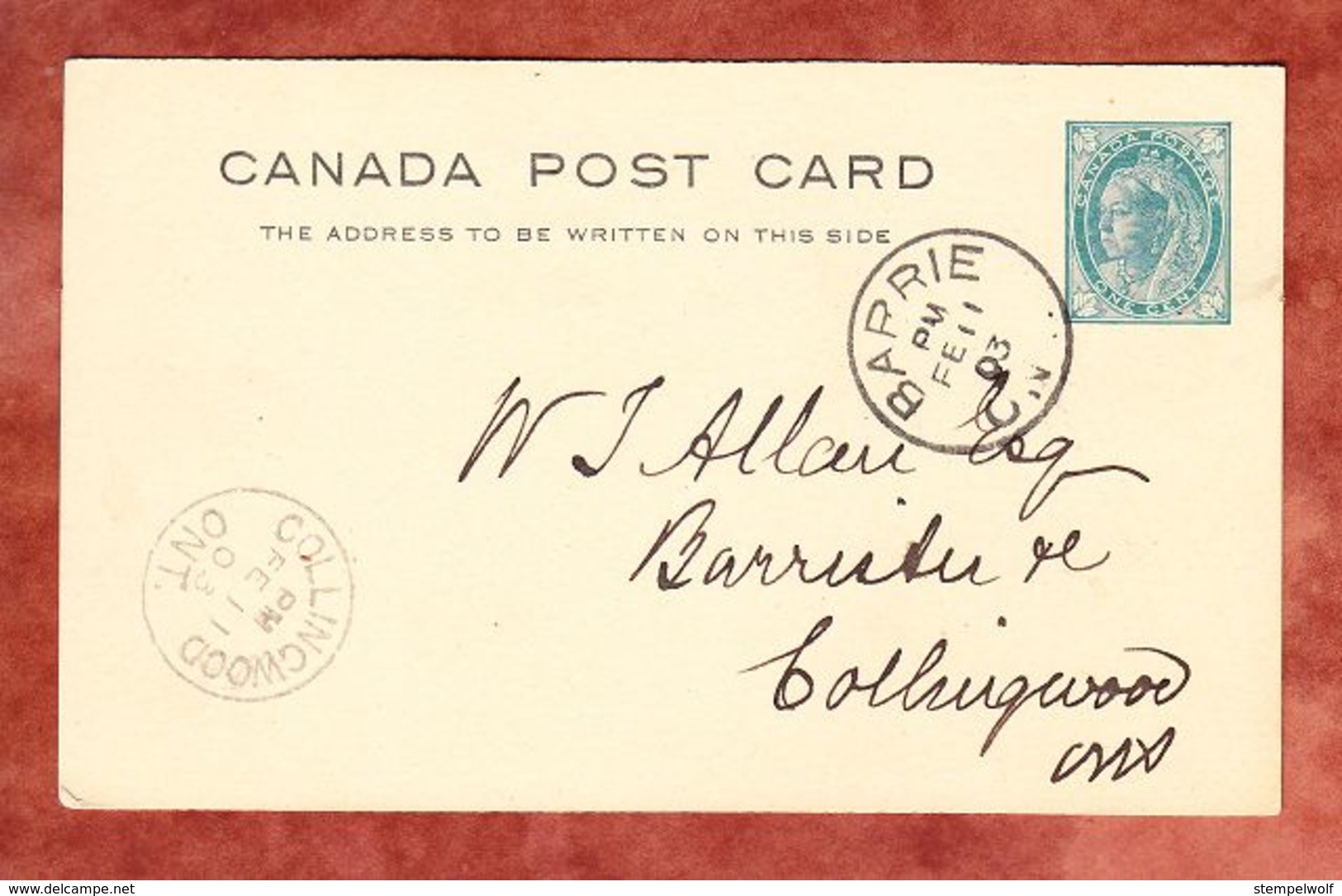 Ascher P 18 Koenigin Viktoria, Barrie Nach Collingwood 1903 (57759) - 1860-1899 Reign Of Victoria