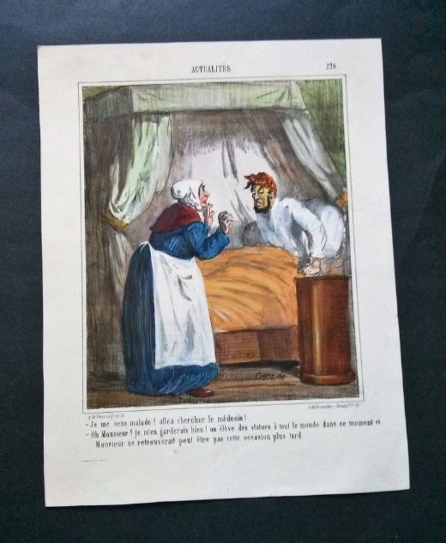 CHAM, Je Me Sens Malade, Allez Chercher Le Médecin, Actualités No 220 - Lithographies