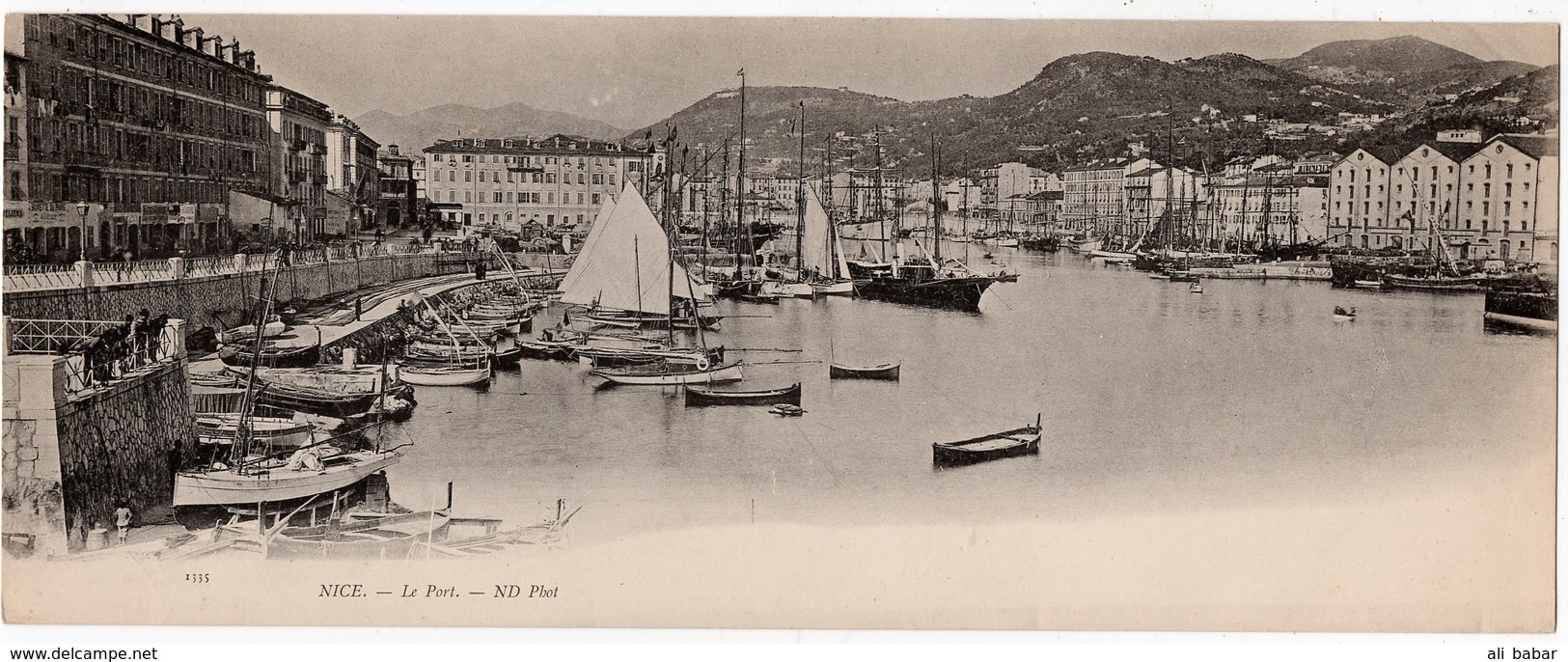 Nice : Carte Panoramique Double Format : Le Port (Edit. ND Phot. N°1335) - Transport Maritime - Port