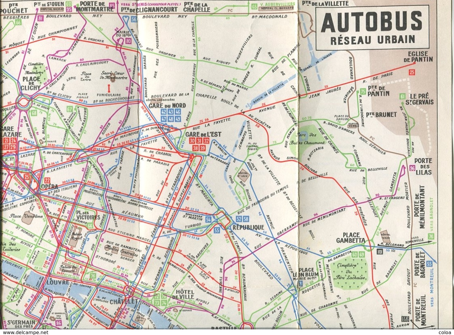 PARIS  R.A.T.P. Plan Autobus Réseau Urbain  1964 - Europe