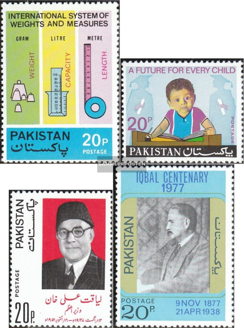 Pakistan 367,374,377,378 (completa Edizione) MNH 1974 Mole, Bambini, Khan, Iqbal - Pakistan