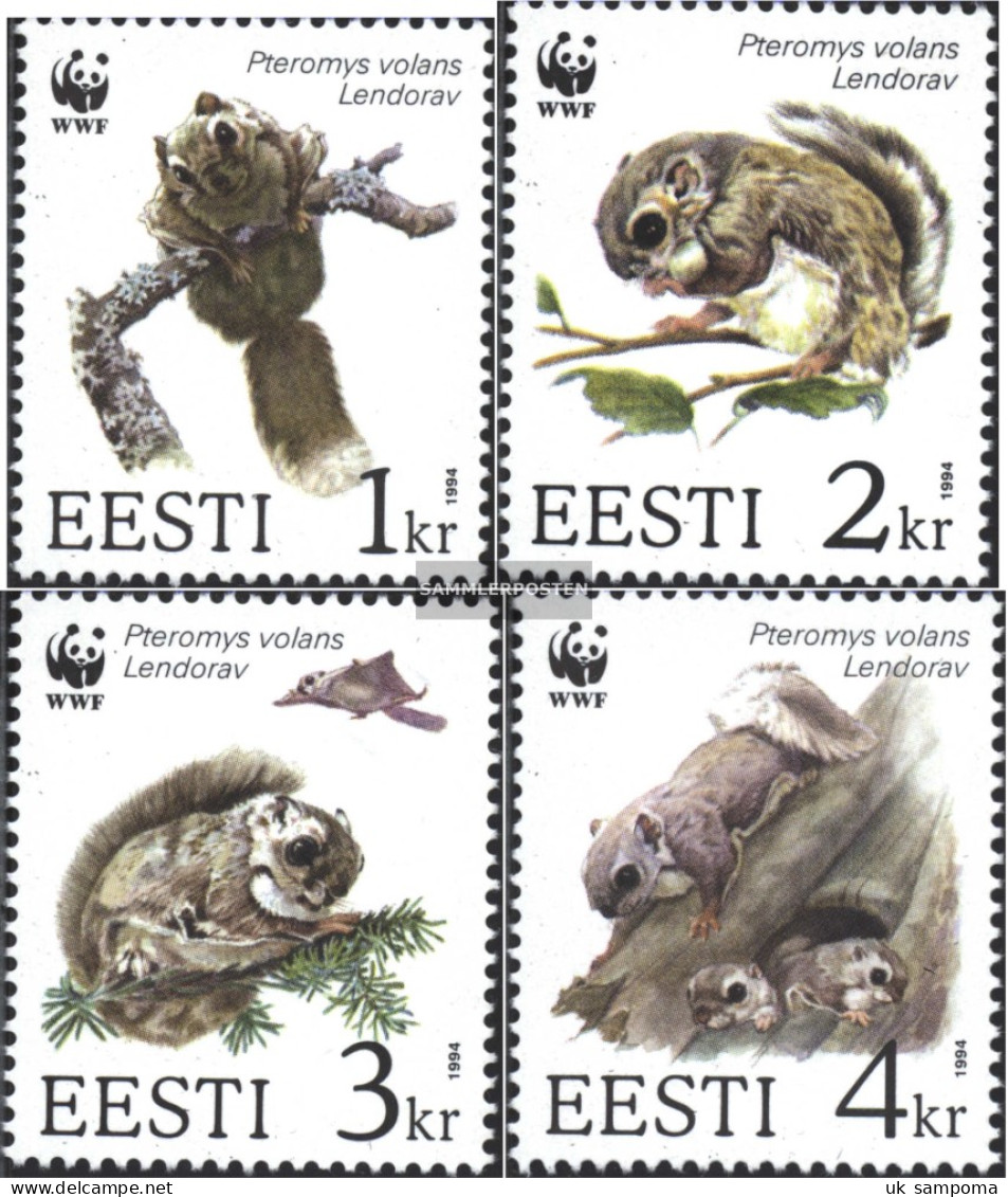 Estonia 229-232 (complete Issue) Unmounted Mint / Never Hinged 1994 Gleithörnchen - Estonia