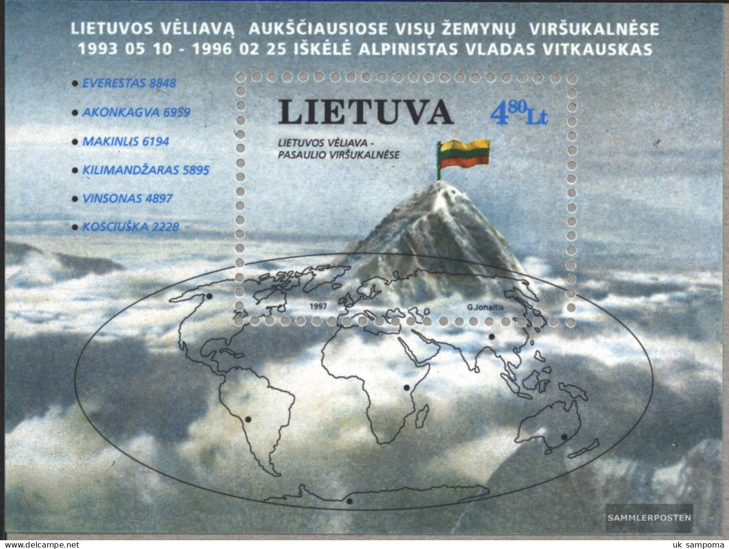 Lithuania Block10 (complete Issue) Unmounted Mint / Never Hinged 1997 Mountaineering - Litauen