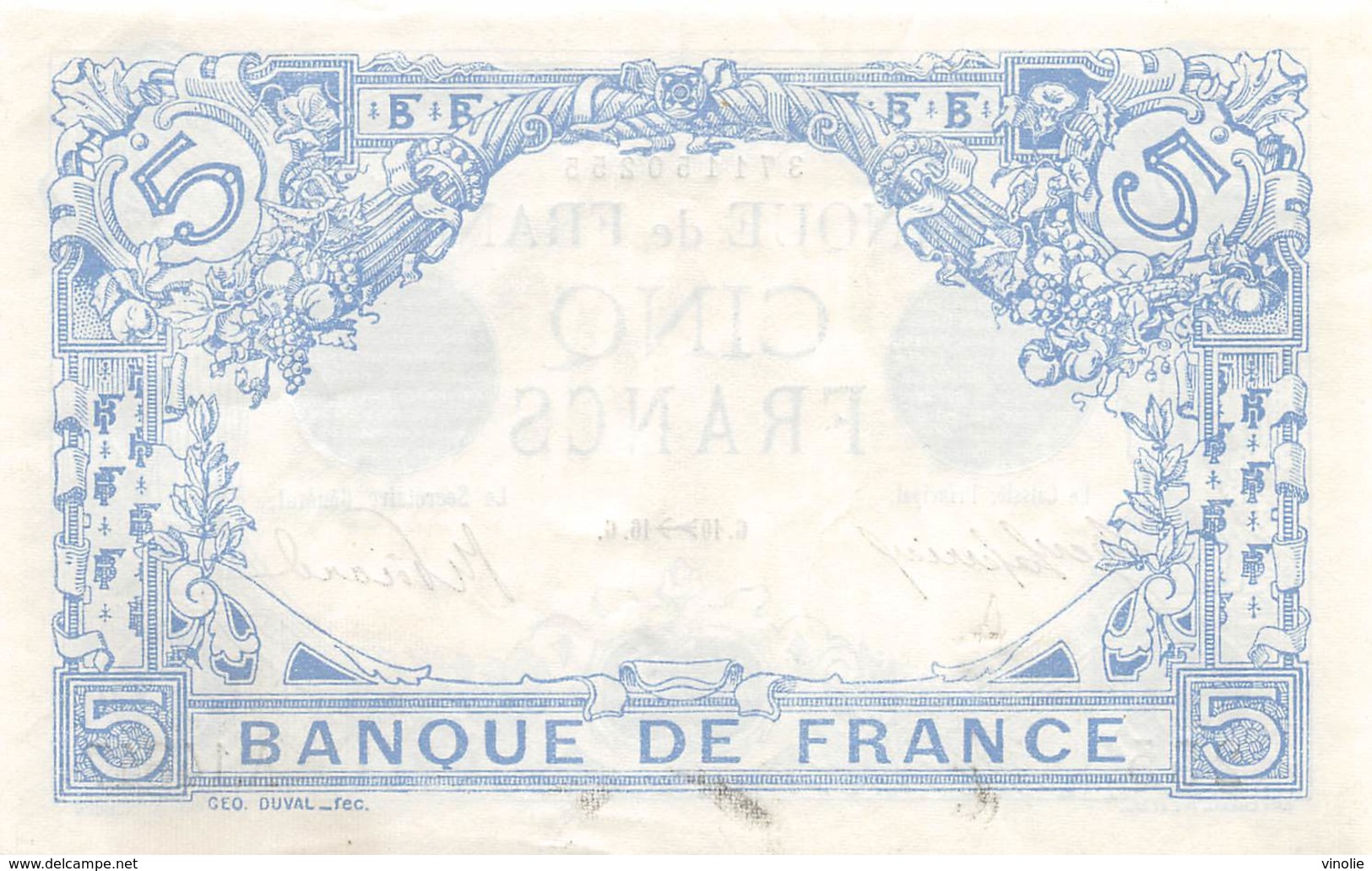 .BILLET.18- : 5 F BLEU. G.10  16.G - 5 F 1912-1917 ''Bleu''