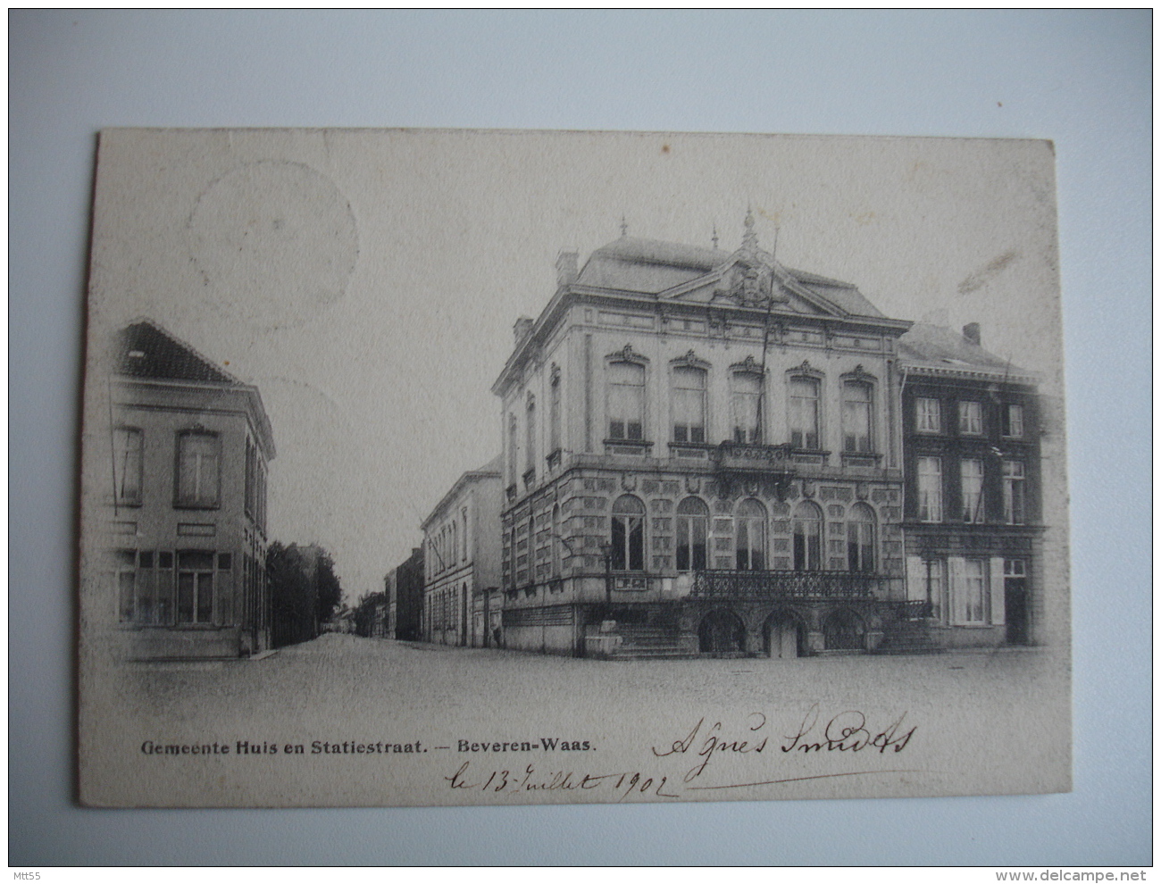 1902 Beveren Waas Gemonte Huis En Statiestraat - Beveren-Waas