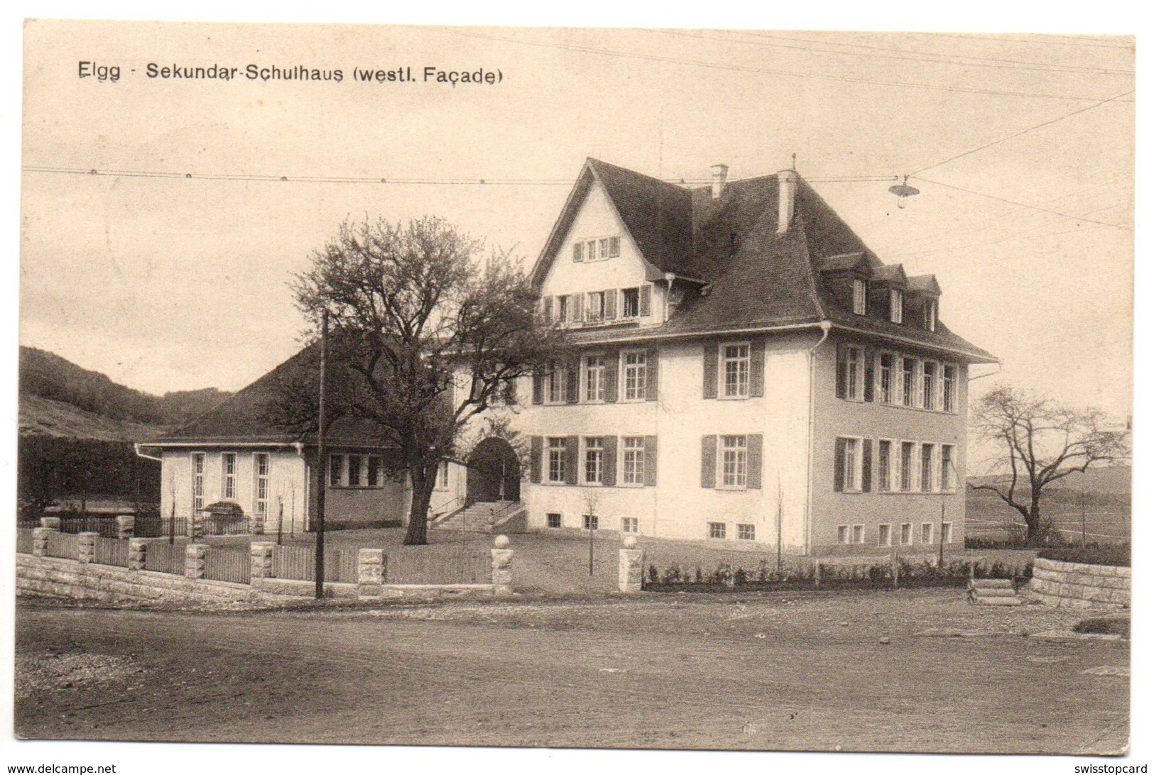 ELGG Sekundar-Schulhaus (westl. Fassade) Gel. Feldpost Schützen-Bat - Elgg