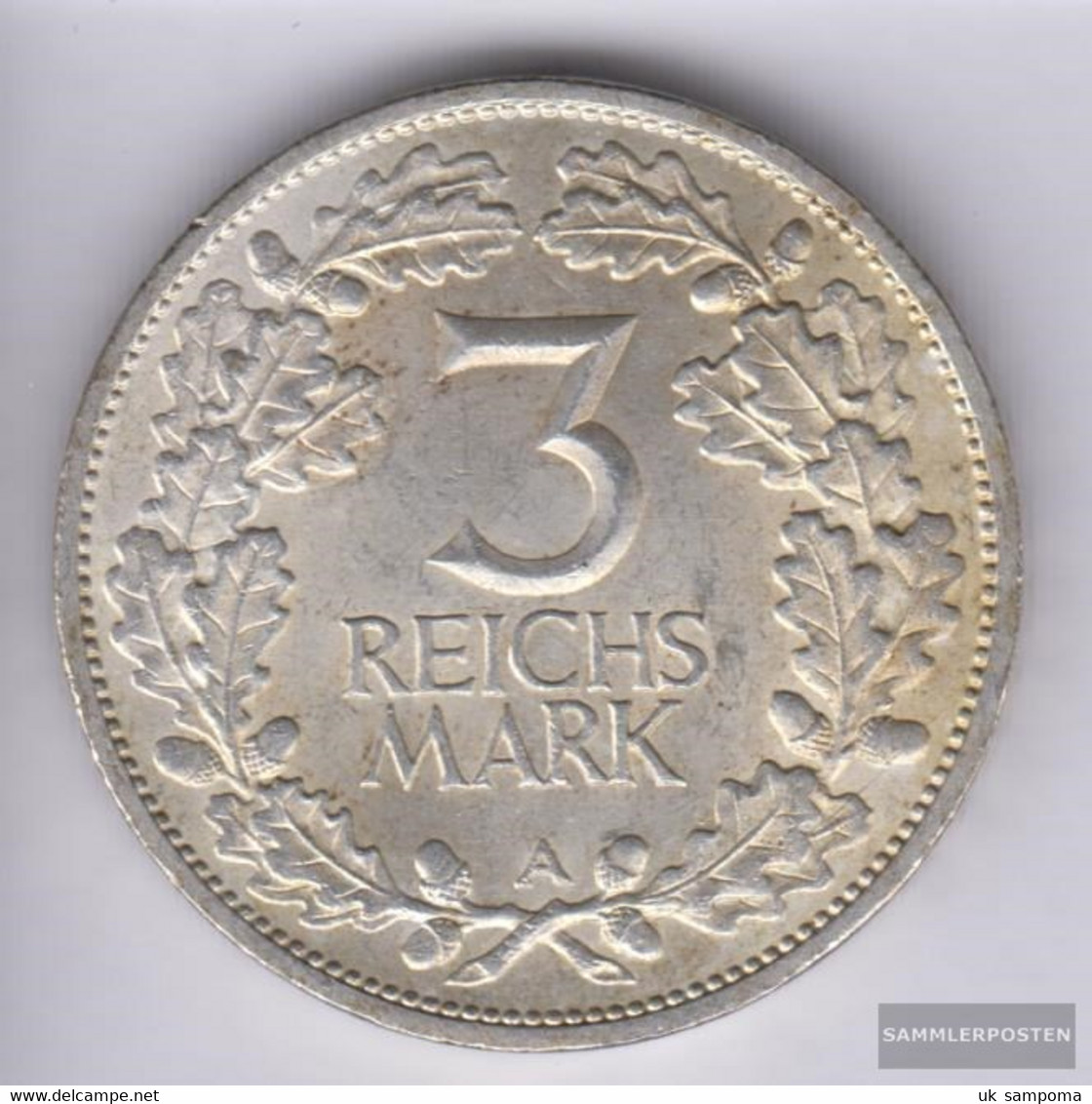 German Empire Jägernr: 321 1925 A Extremely Fine Silver Extremely Fine 1925 3 Reichsmark 1000 Years Rheinlande - 3 Mark & 3 Reichsmark