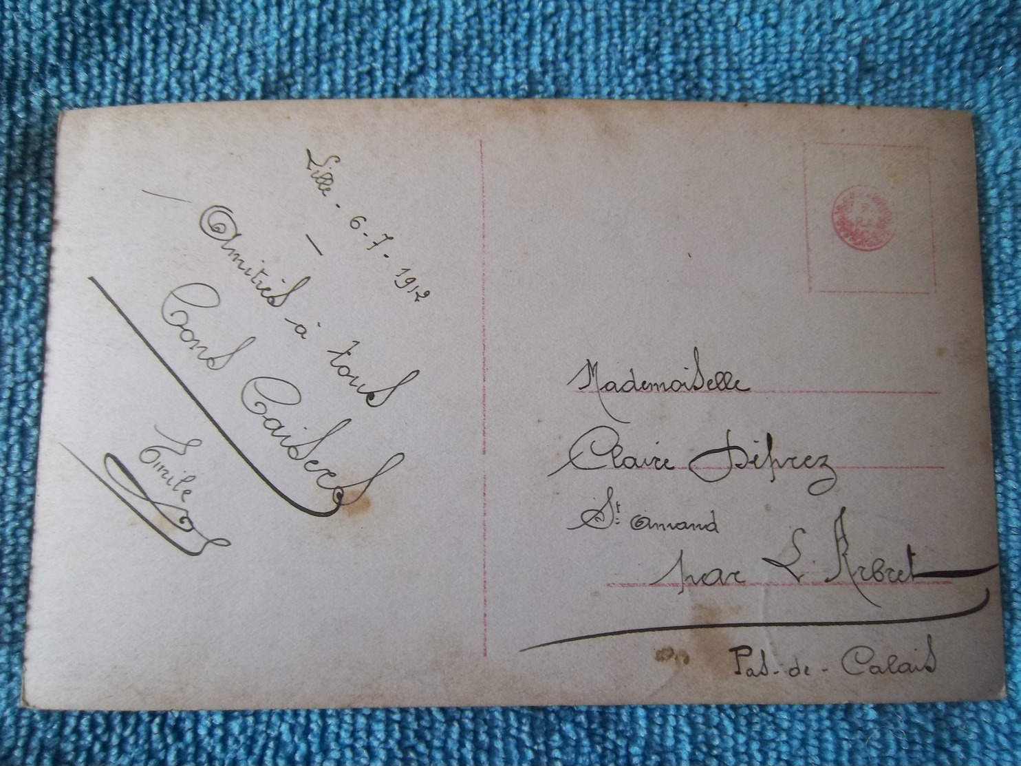 Carte Postale  Saint-Valentin Carte écrite Le 6-7-1912 - Saint-Valentin