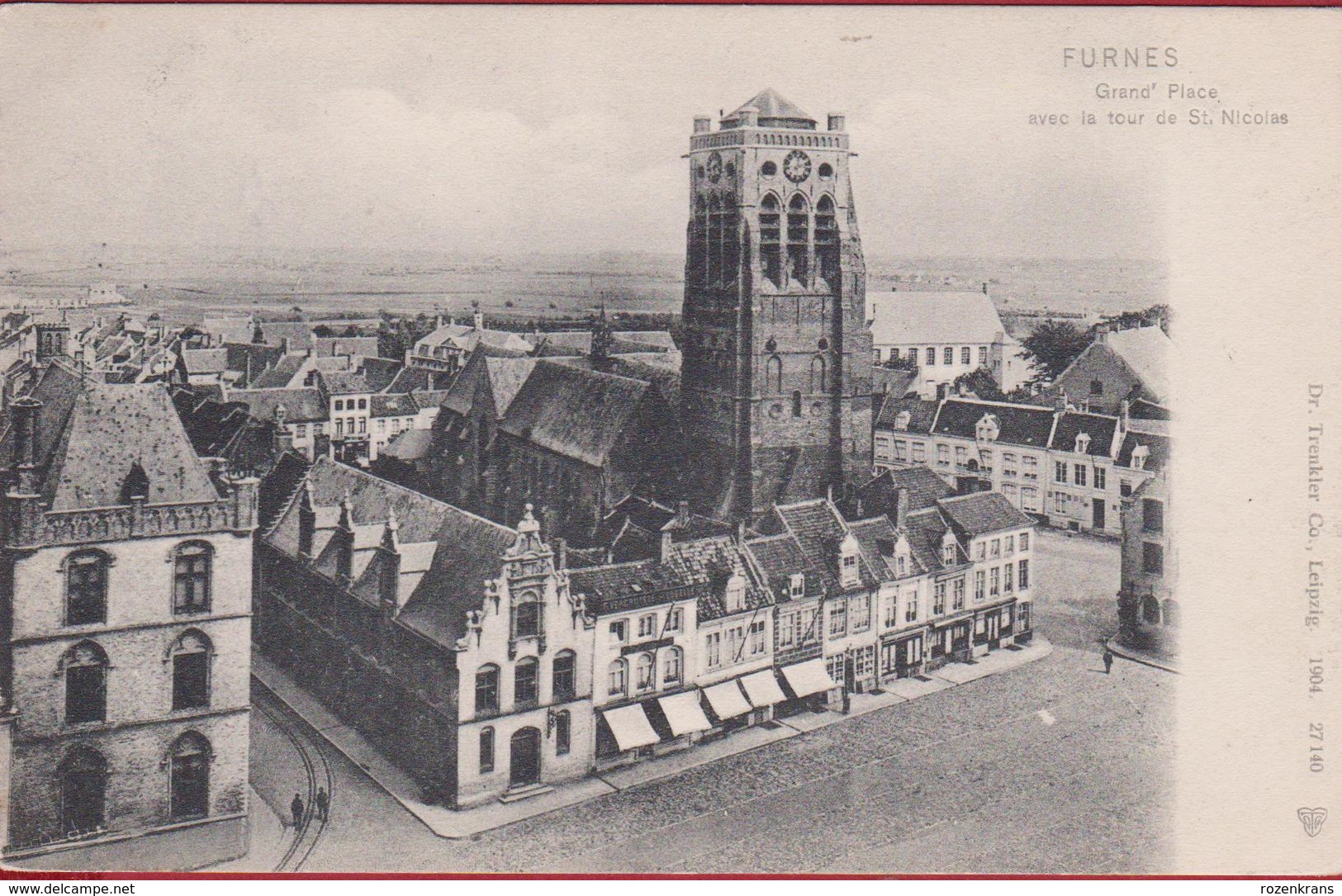 Veurne Furnes Grand Place Avec La Tour De St. Nicolas (In Zeer Goede Staat) Edit Dr. Trenkler Co. Leipzig 1904 Nr. 27140 - Veurne