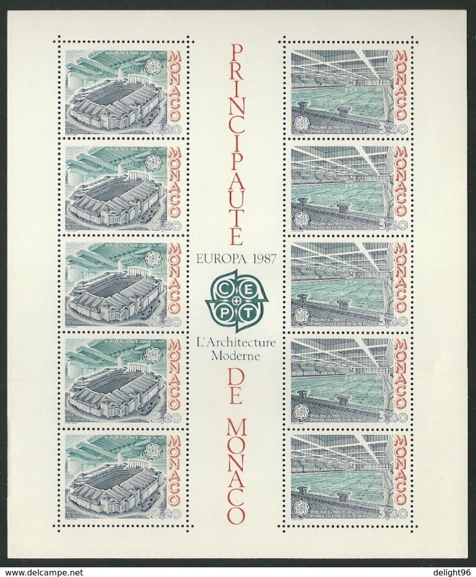 1987 Monaco Europa: Modern Architecture Minisheet (** / MNH / UMM) - 1987