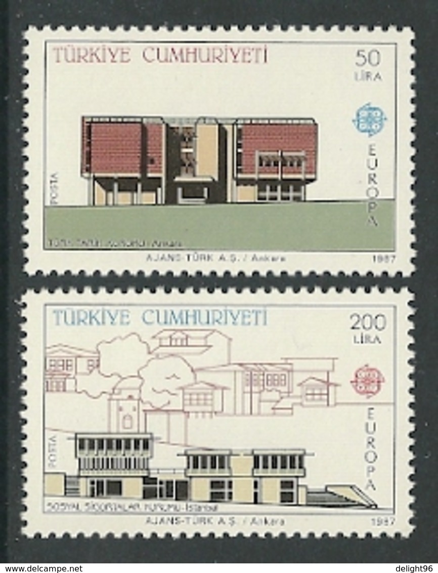 1987 Turkey Europa: Modern Architecture Set (** / MNH / UMM) - 1987