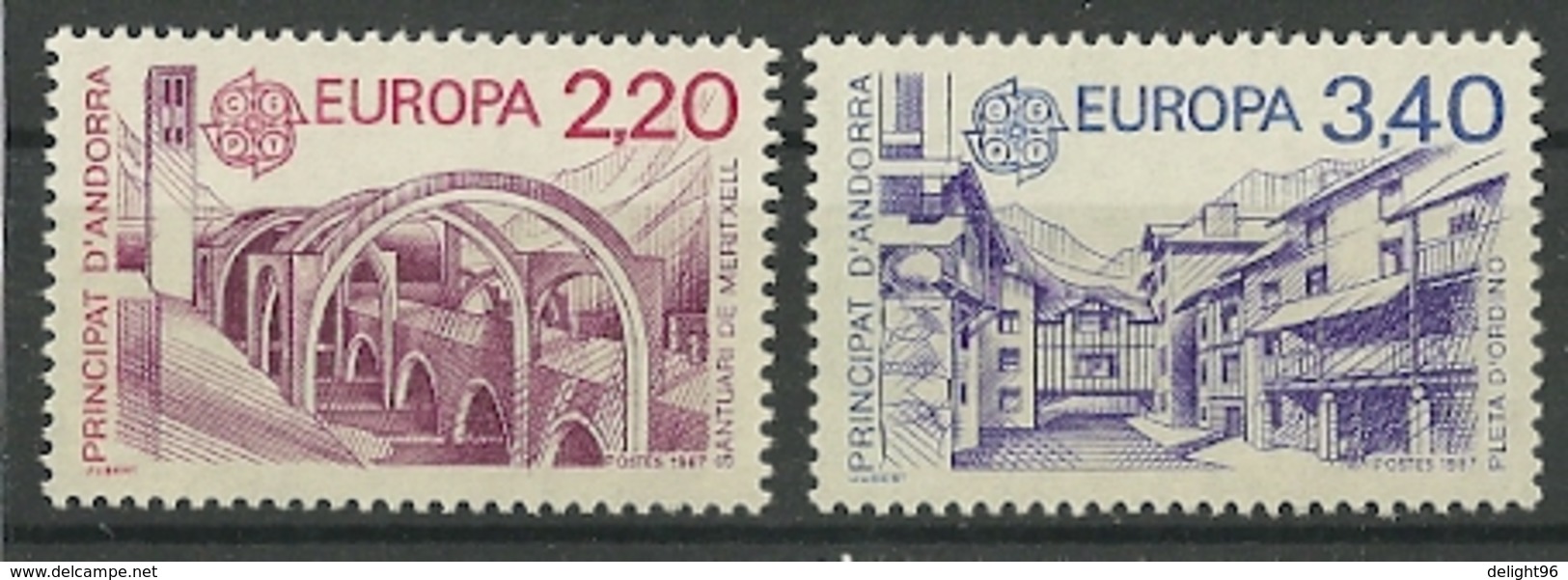 1987 Andorra (French Post) Europa: Modern Architecture Set (** / MNH / UMM) - 1987