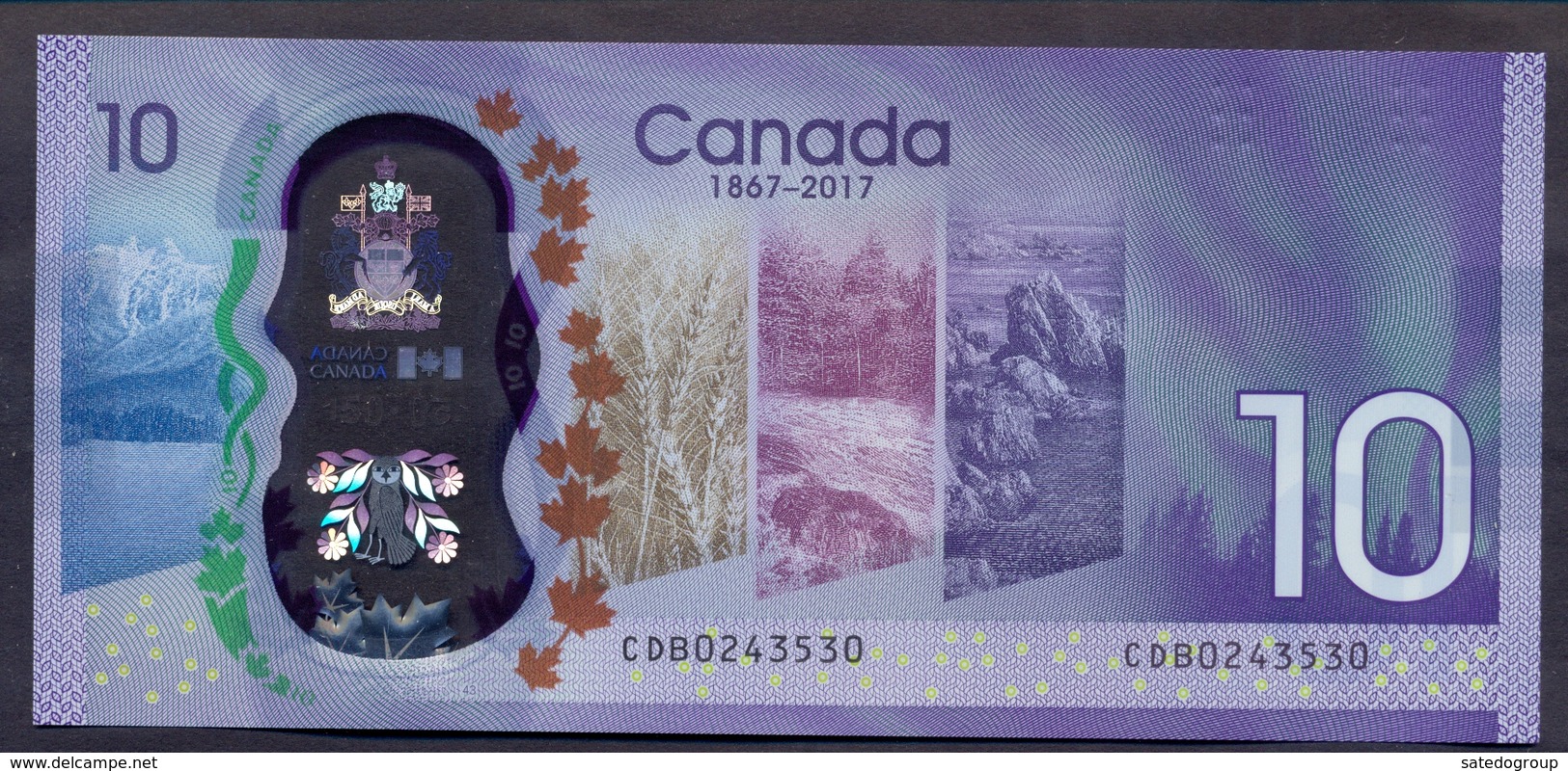 Canada 10 Dollars 2017 UNC P- 112 < Polymer, Canada's 150th Anniversary > - Canada